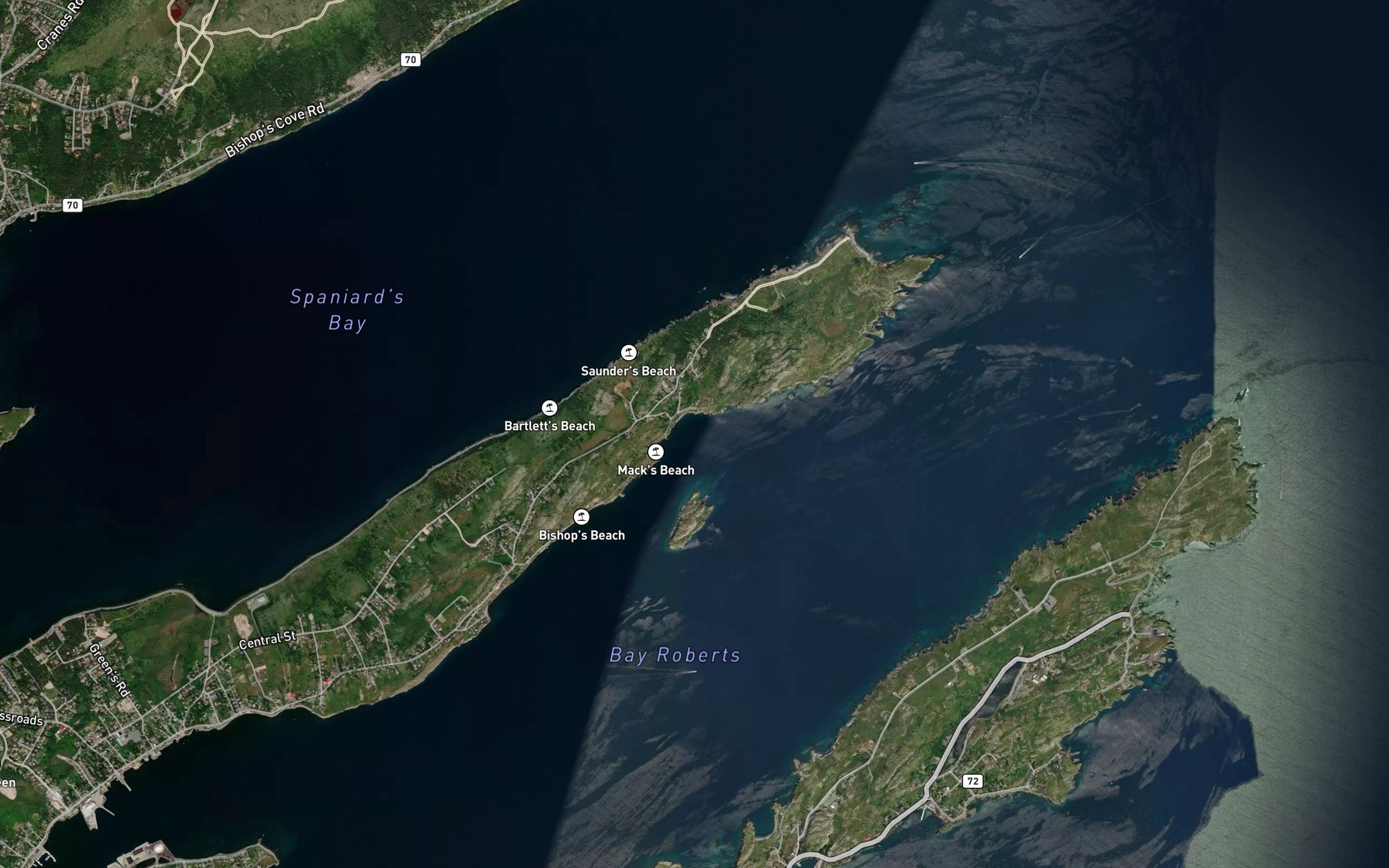 Satellite map of the Frenchs Cove
