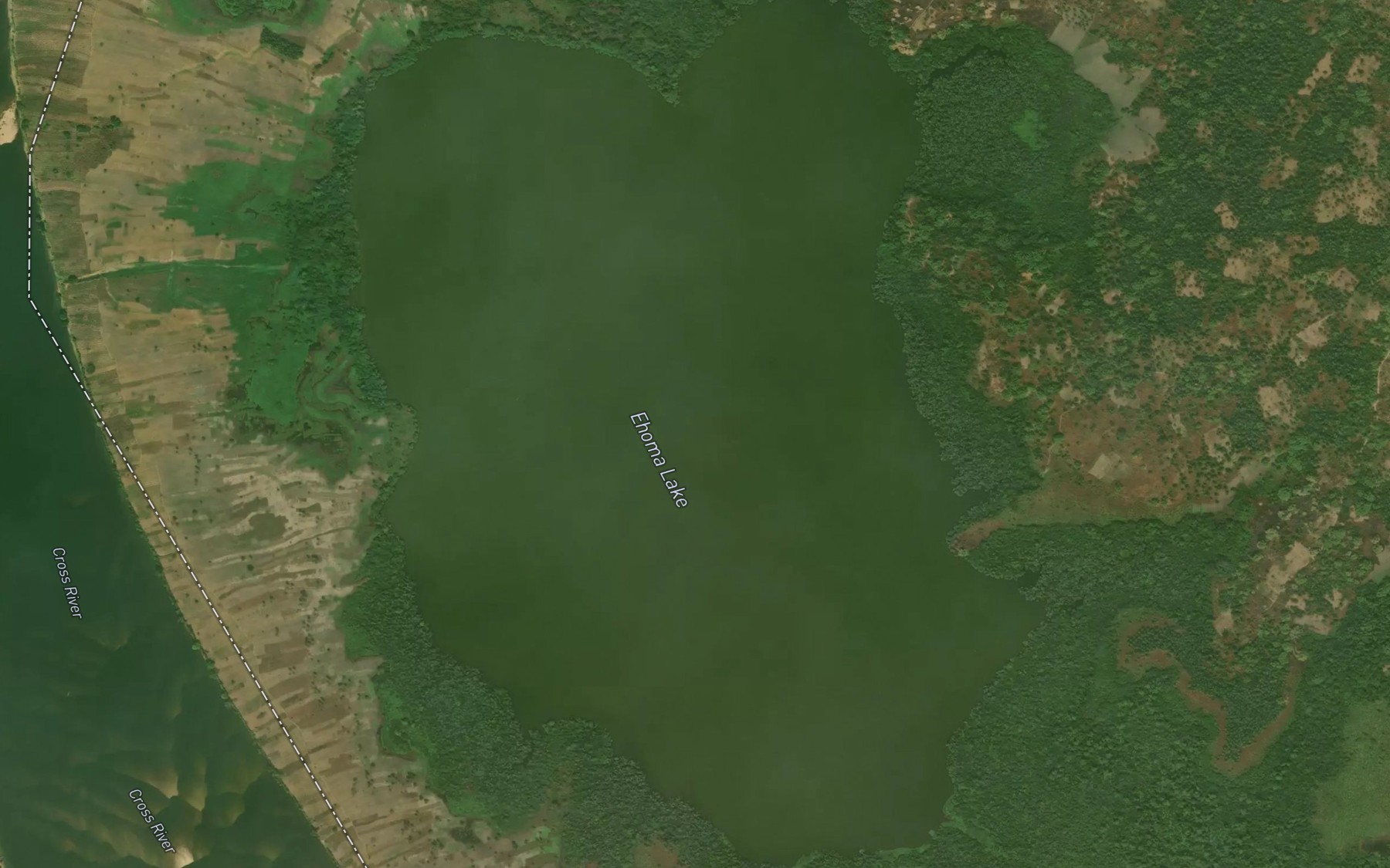 Satellite map of the Ehoma Lake