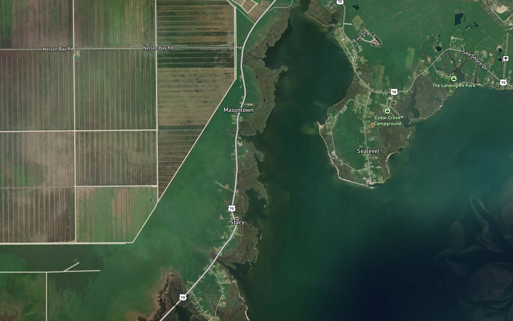 Satellite map of the Pasture Creek