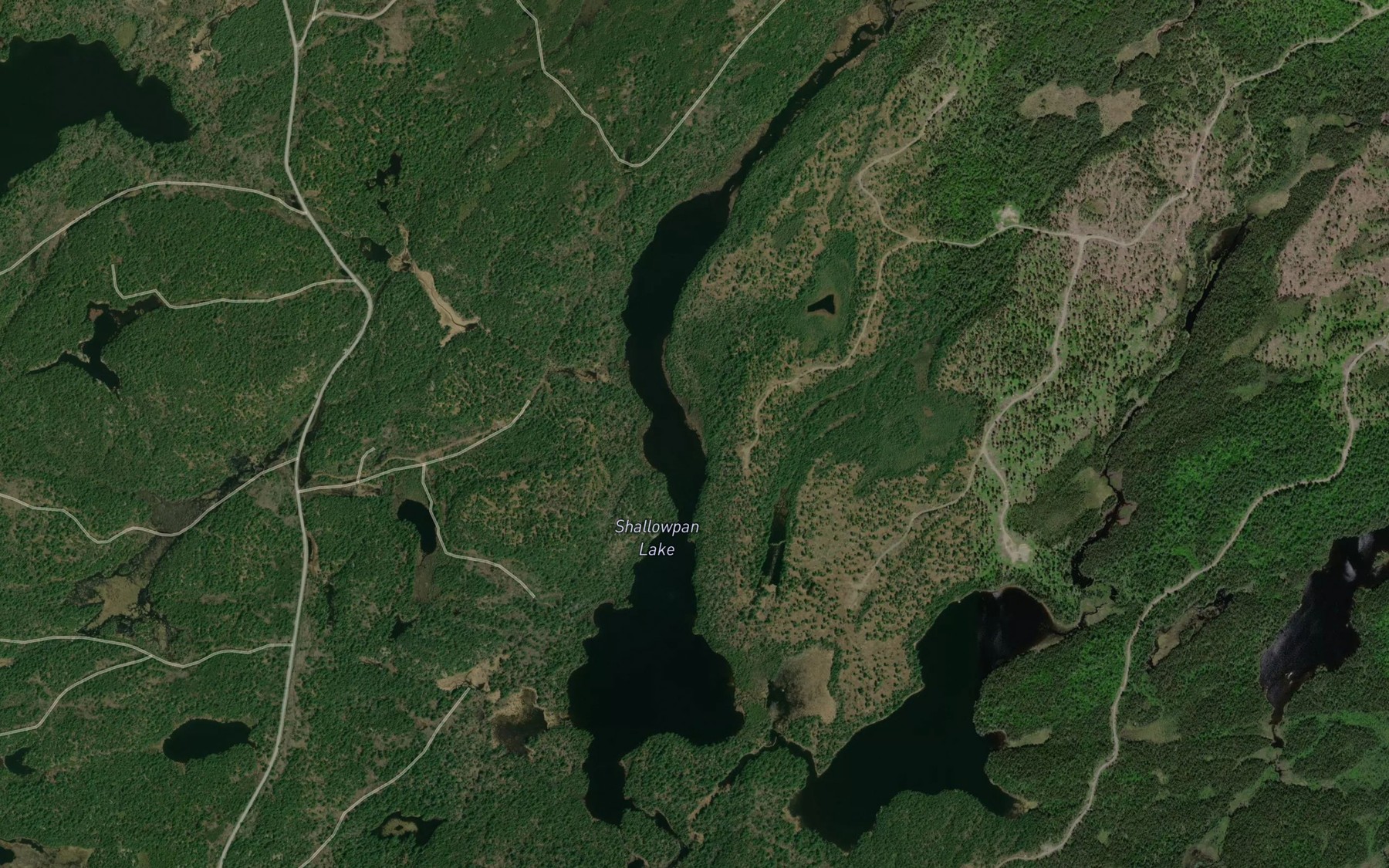 Satellite map of the Shallowpan Lake