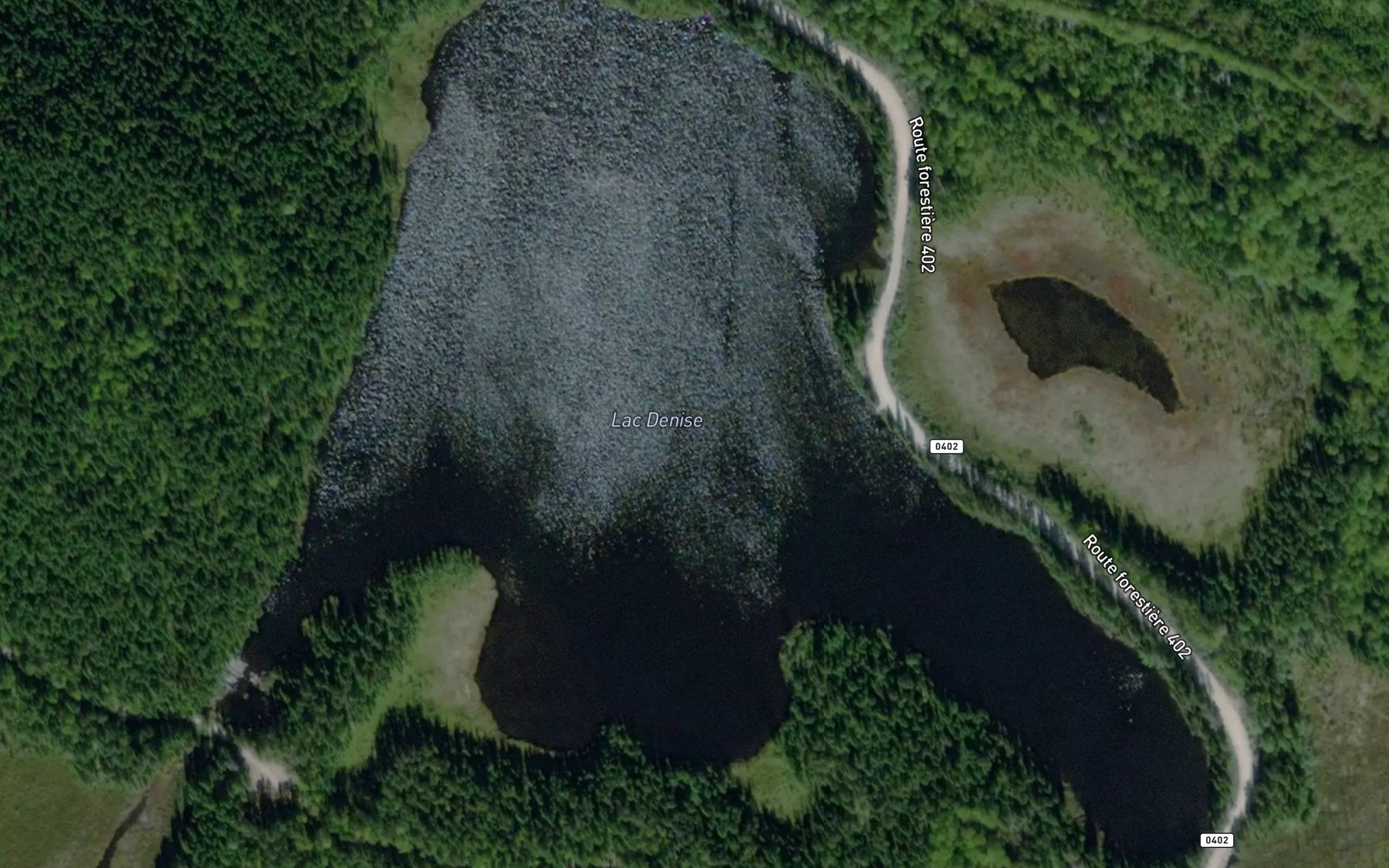 Satellite map of the Lac Denise