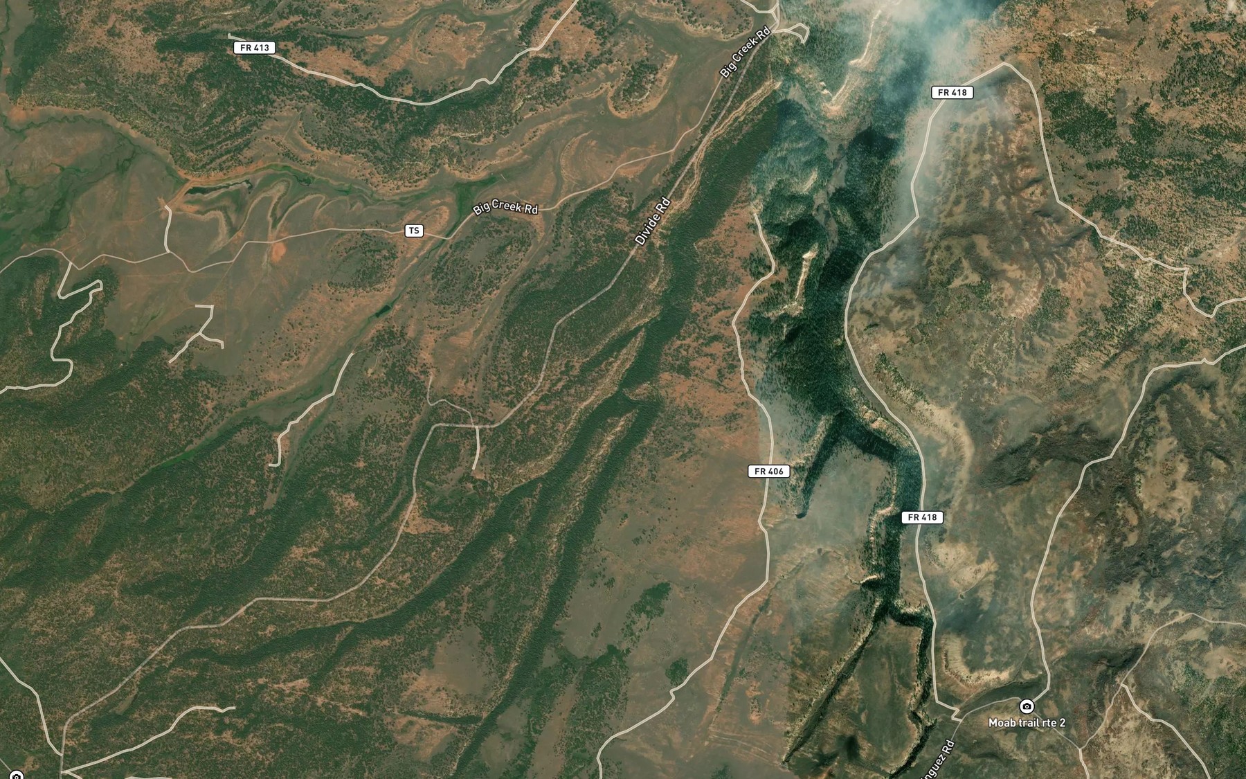 Satellite map of the Smith Creek