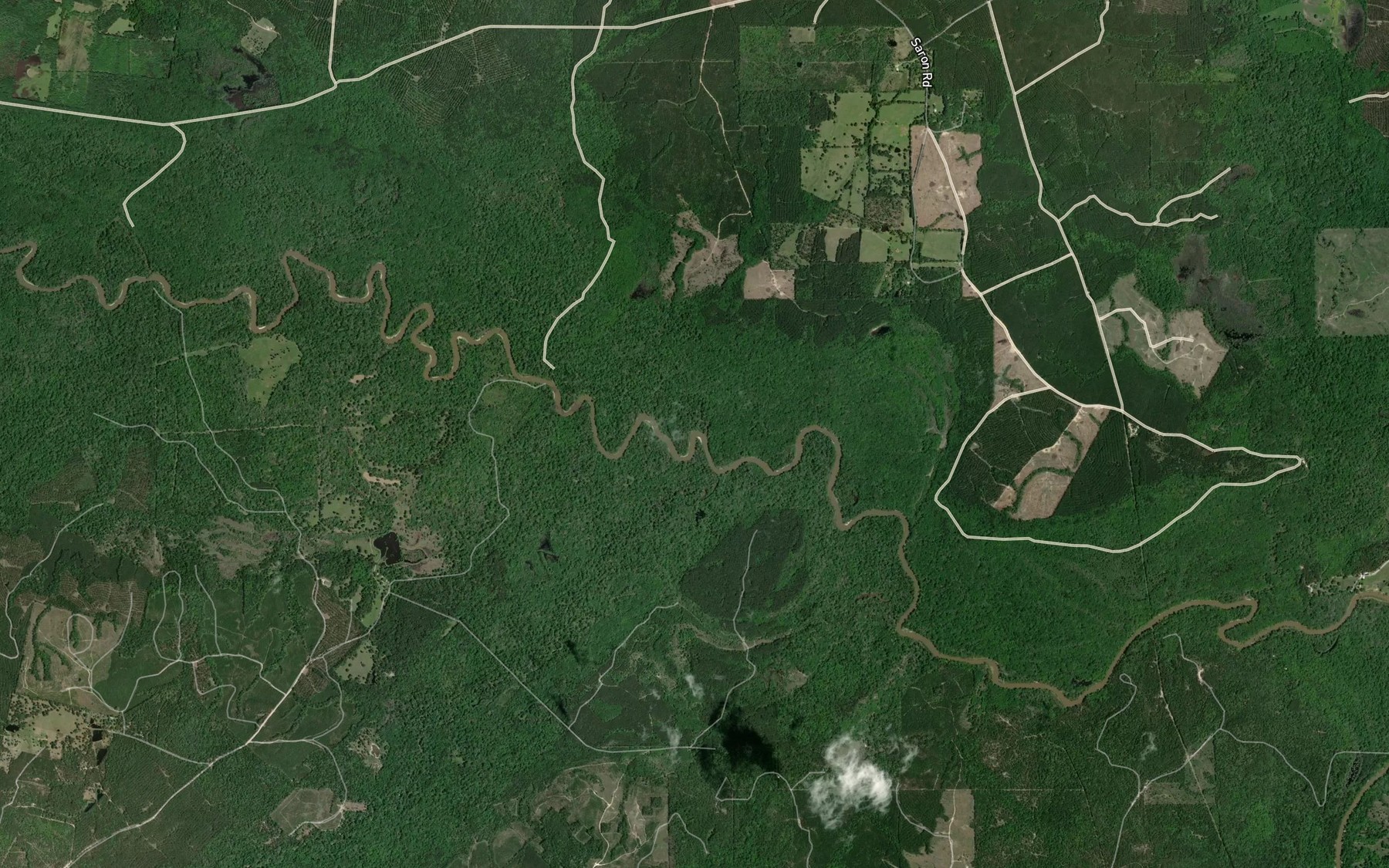 Satellite map of the Burris Creek