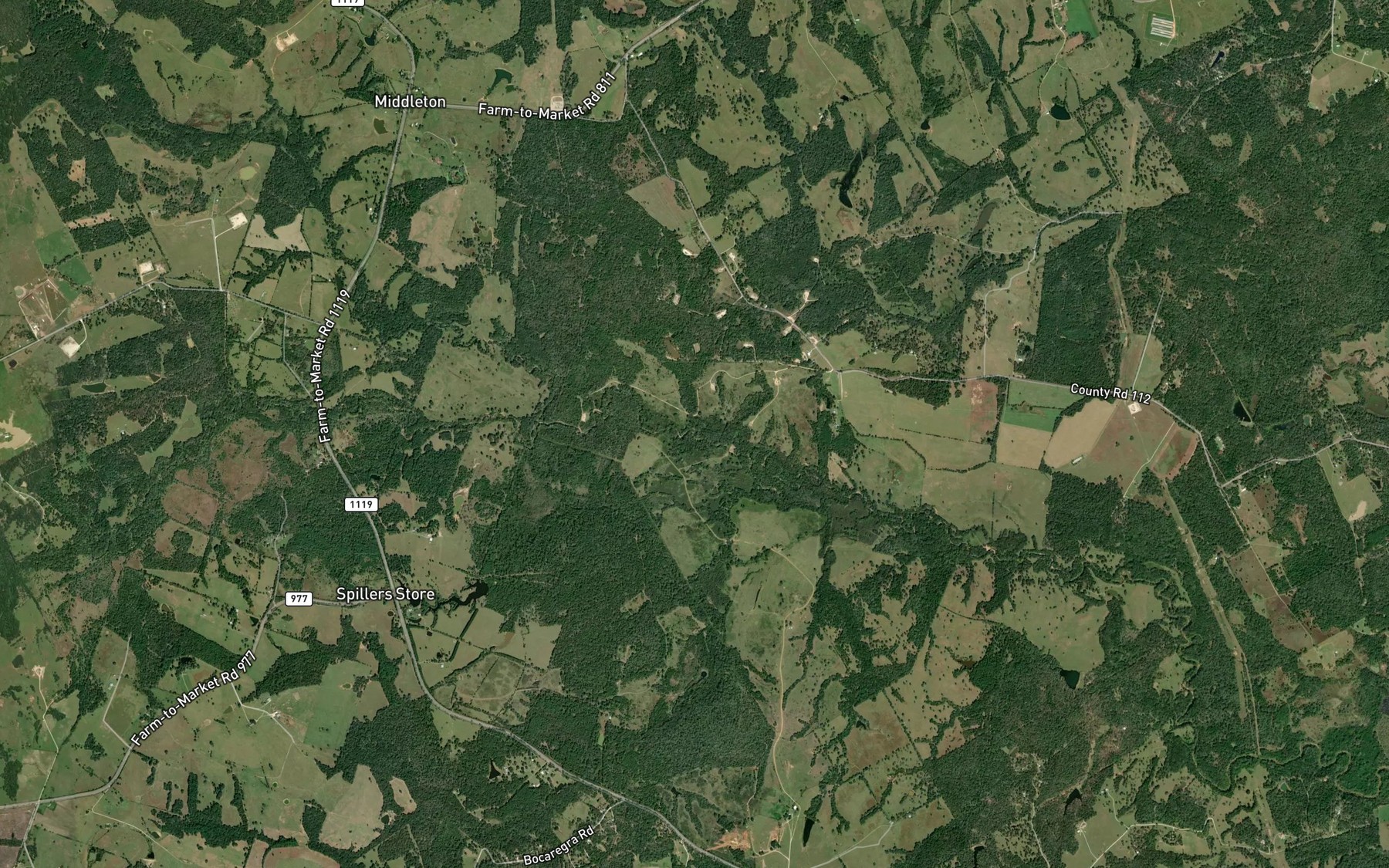 Satellite map of the Jones Branch