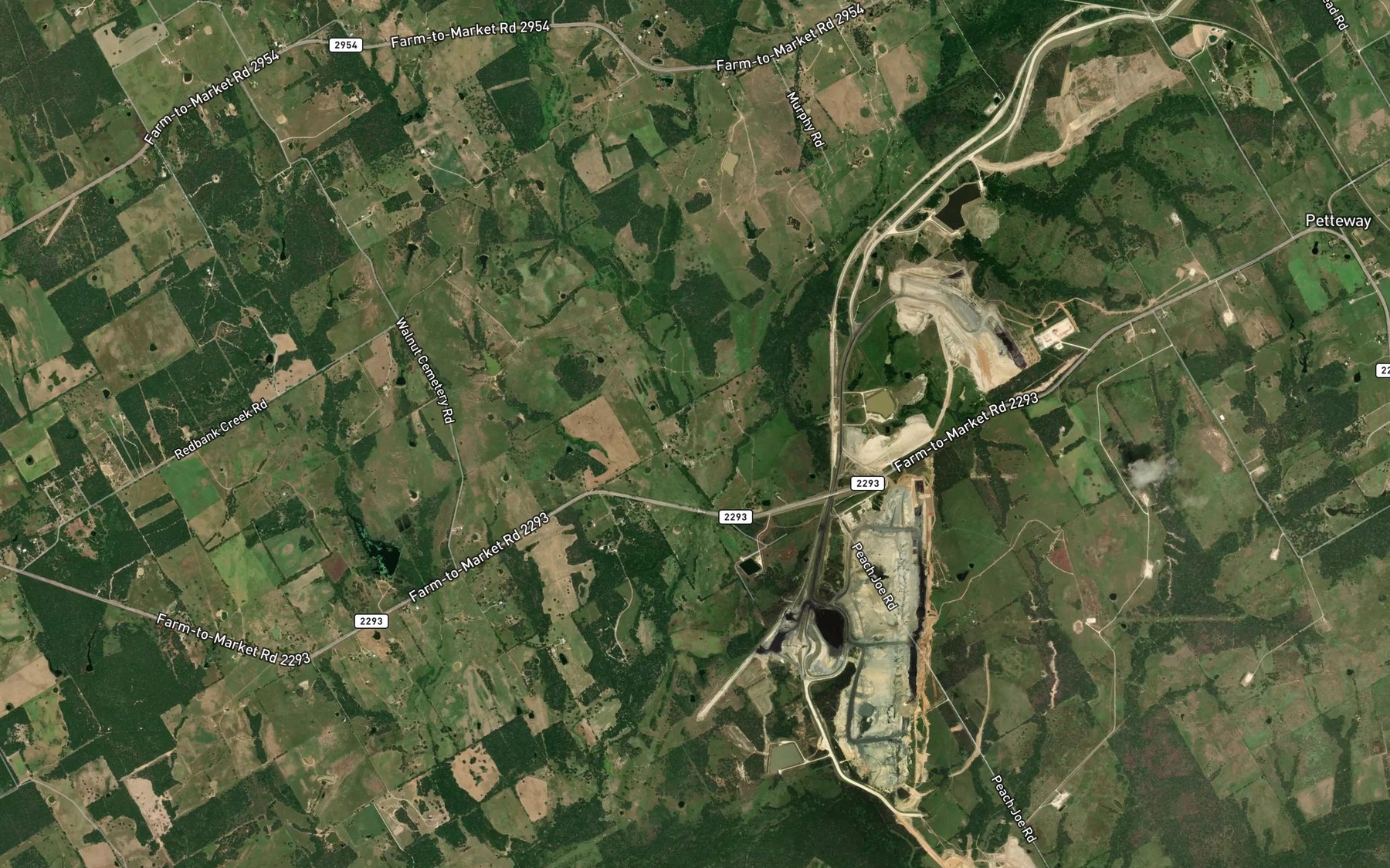 Satellite map of the Little Sandy Creek