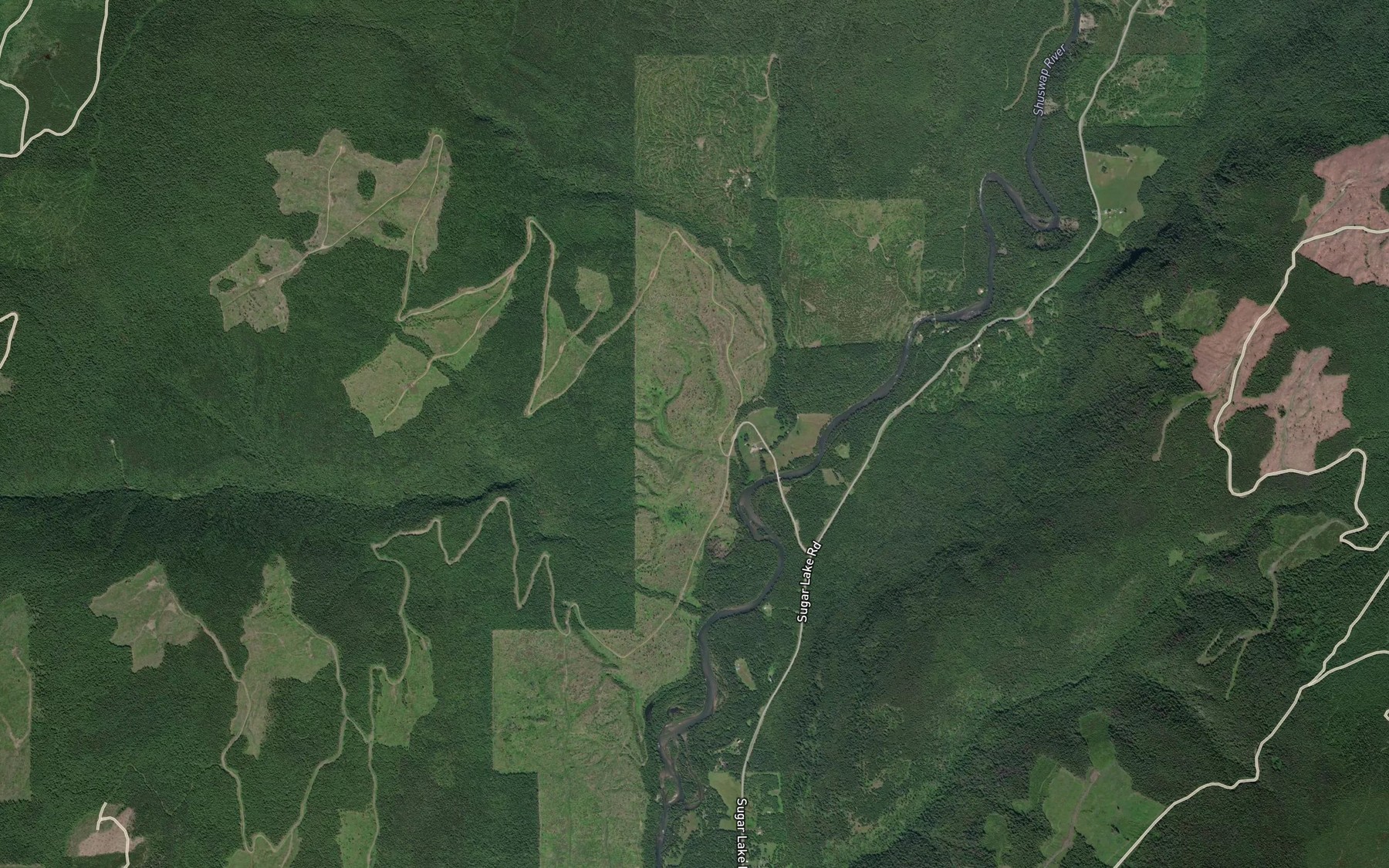 Satellite map of the Reiter Creek