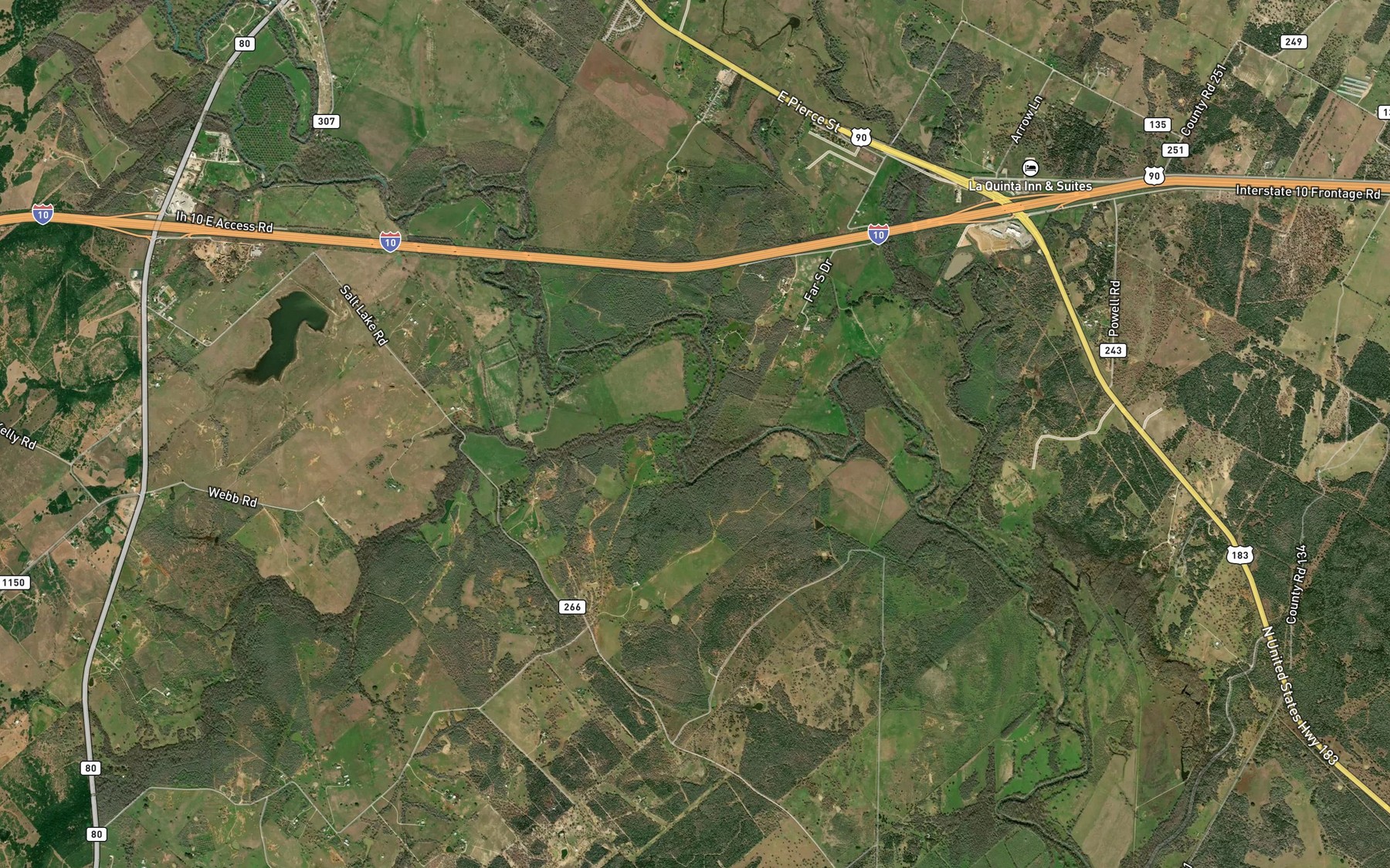 Satellite map of the Smith Creek