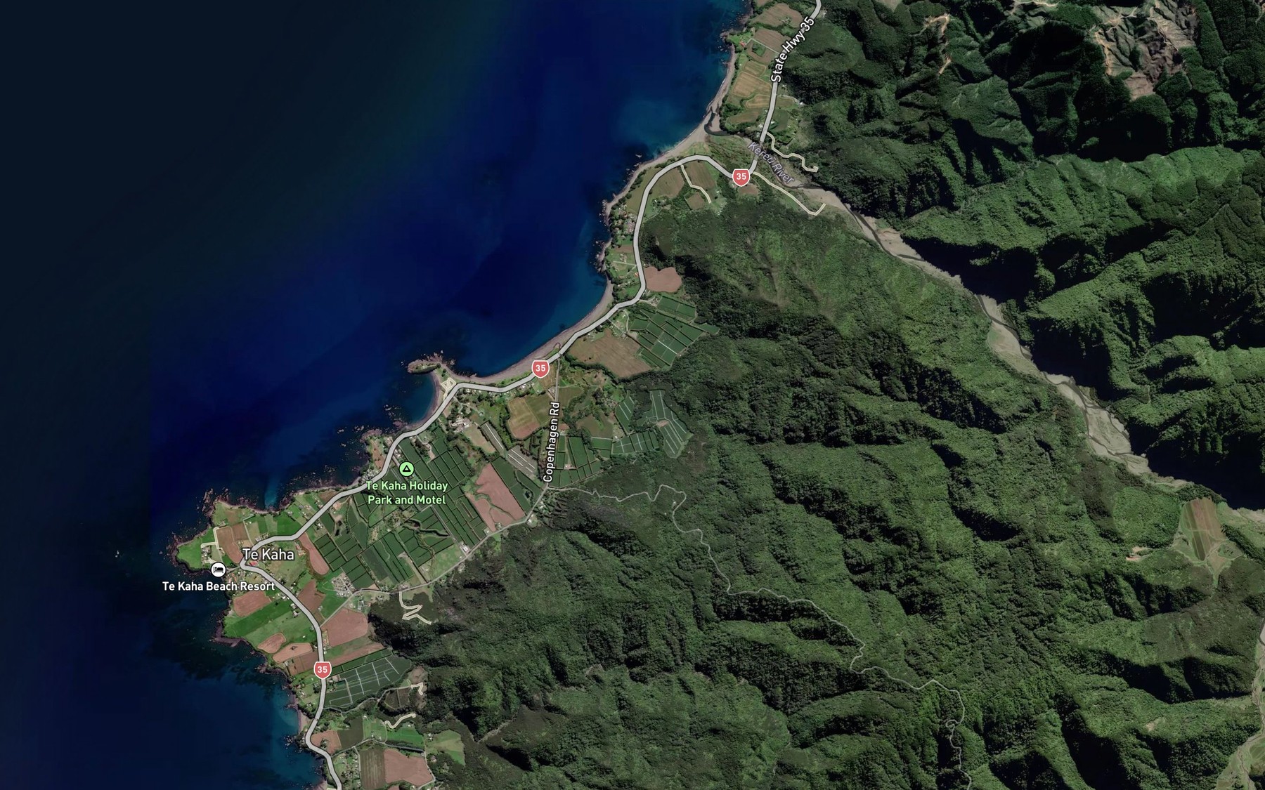 Satellite map of the Pakaranui Stream