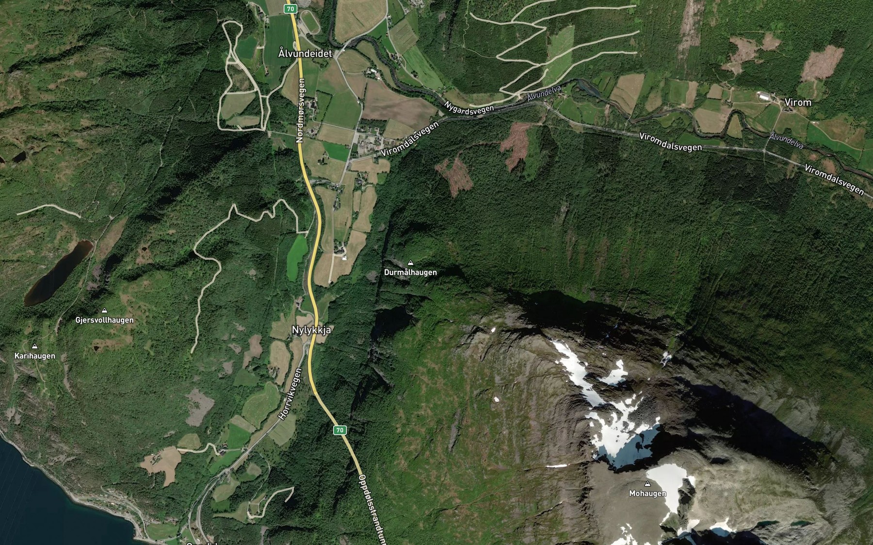Satellite map of the Skroan