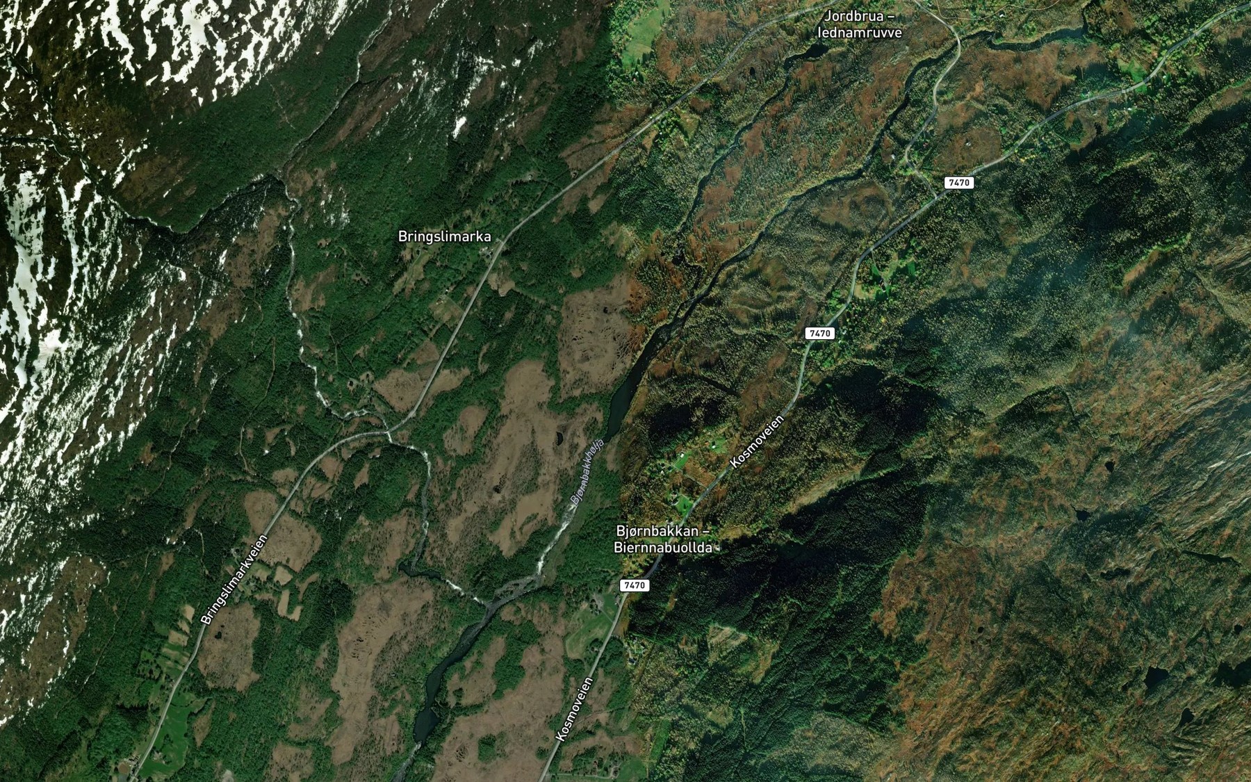 Satellite map of the Bjornbakkholja
