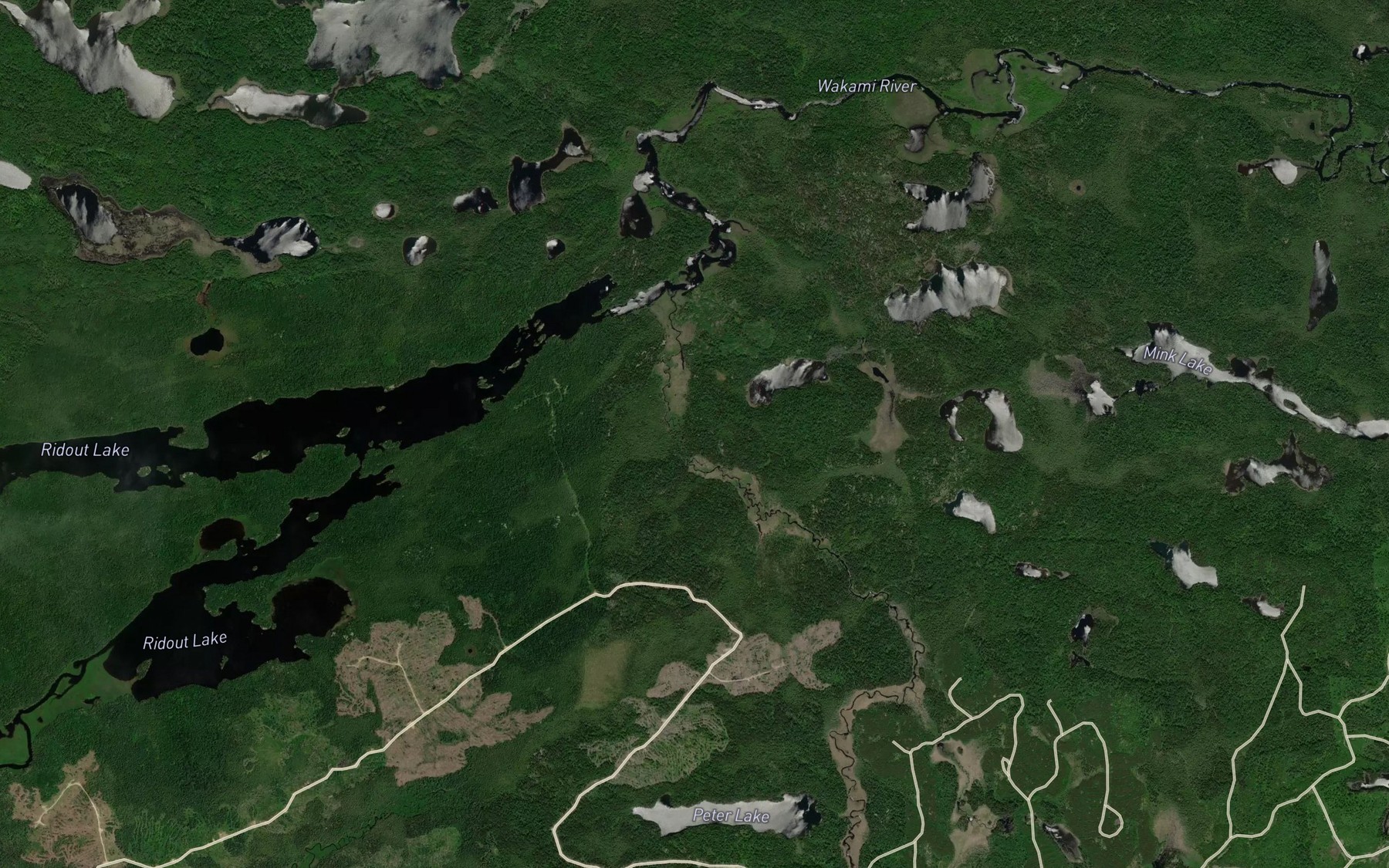Satellite map of the Isaiah Creek