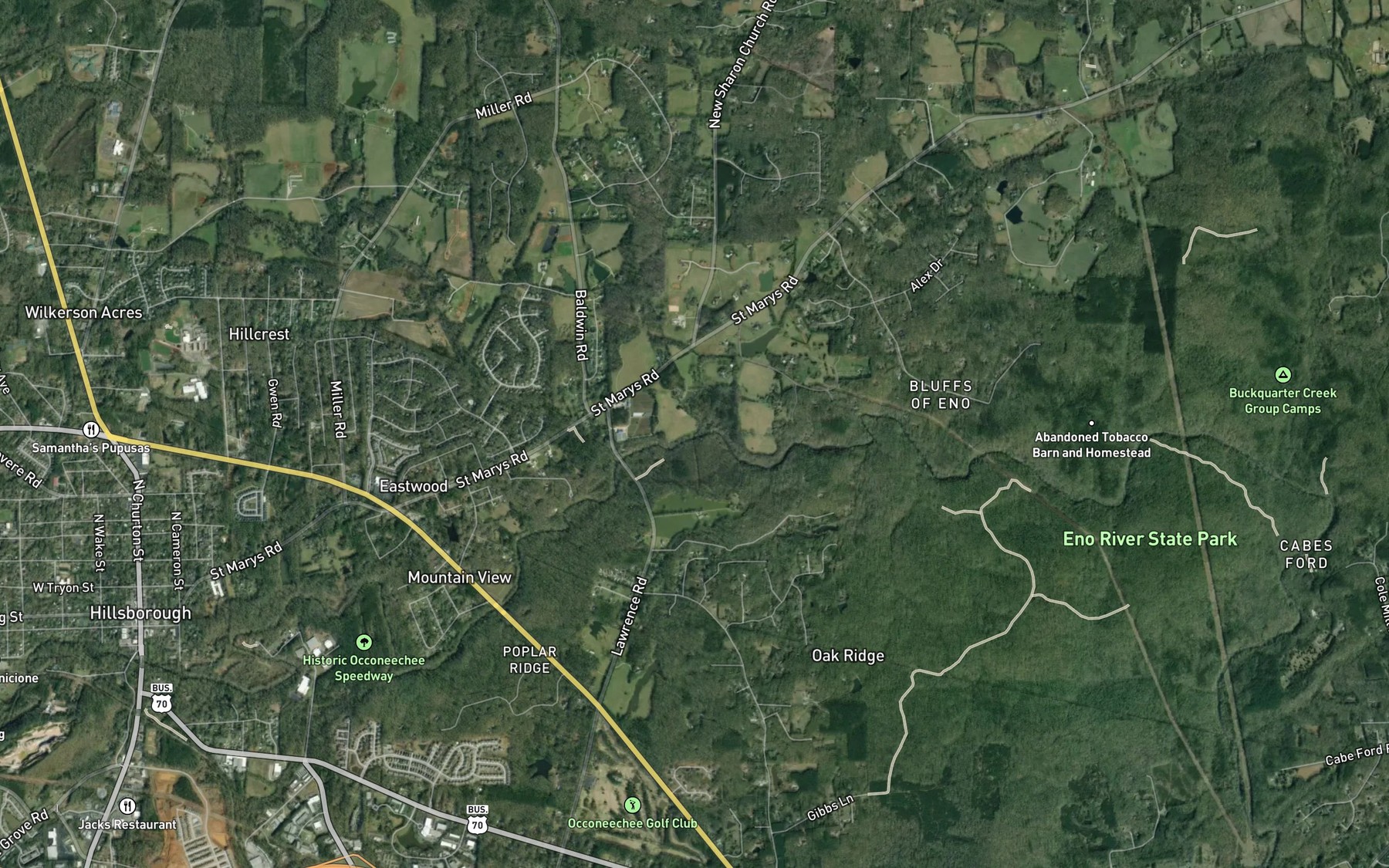 Satellite map of the Little Creek