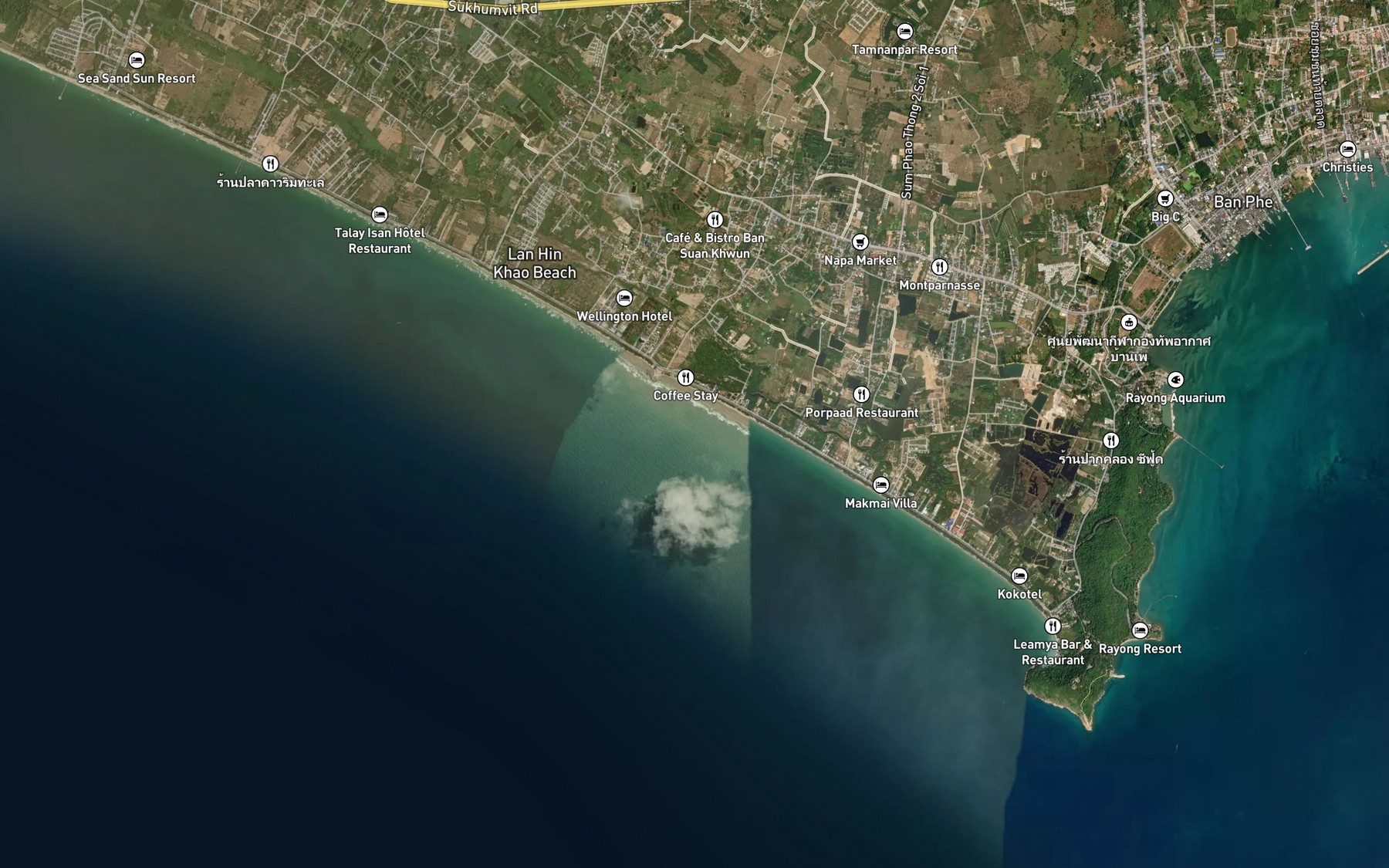 Satellite map of the Ao Sap