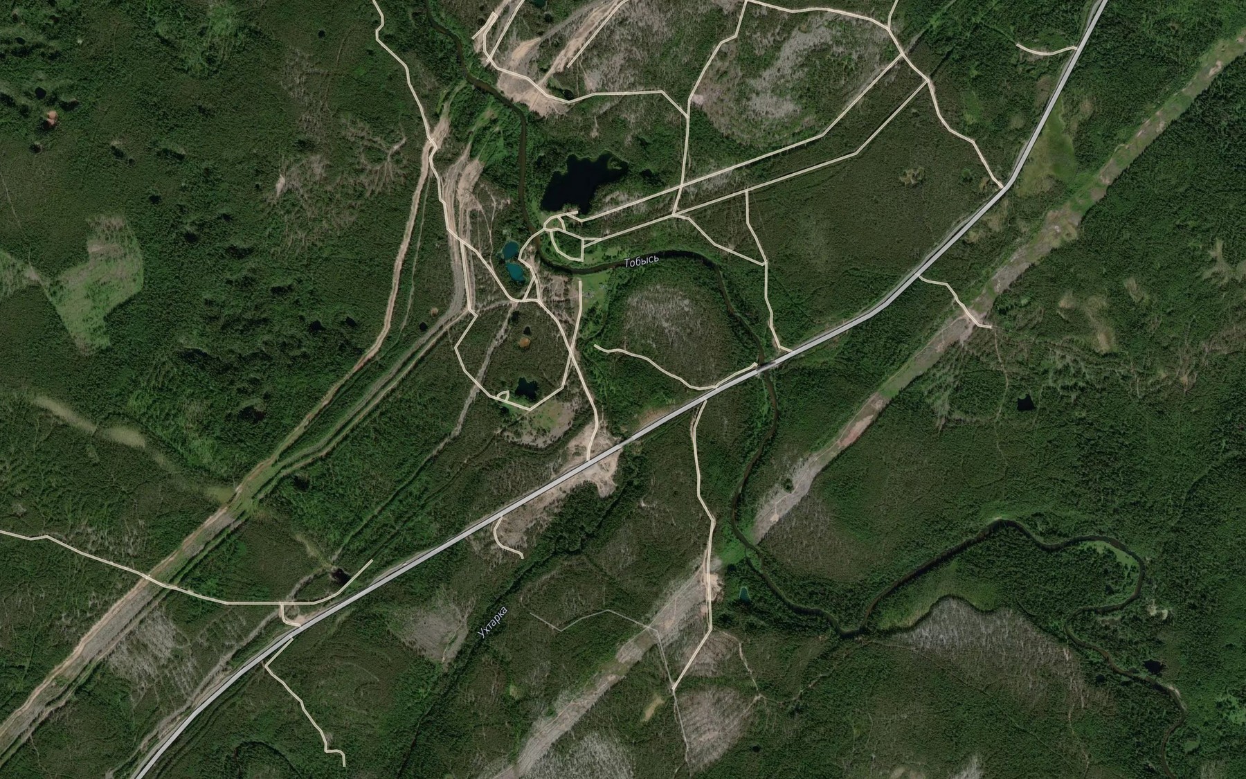 Satellite map of the Ukhtarka