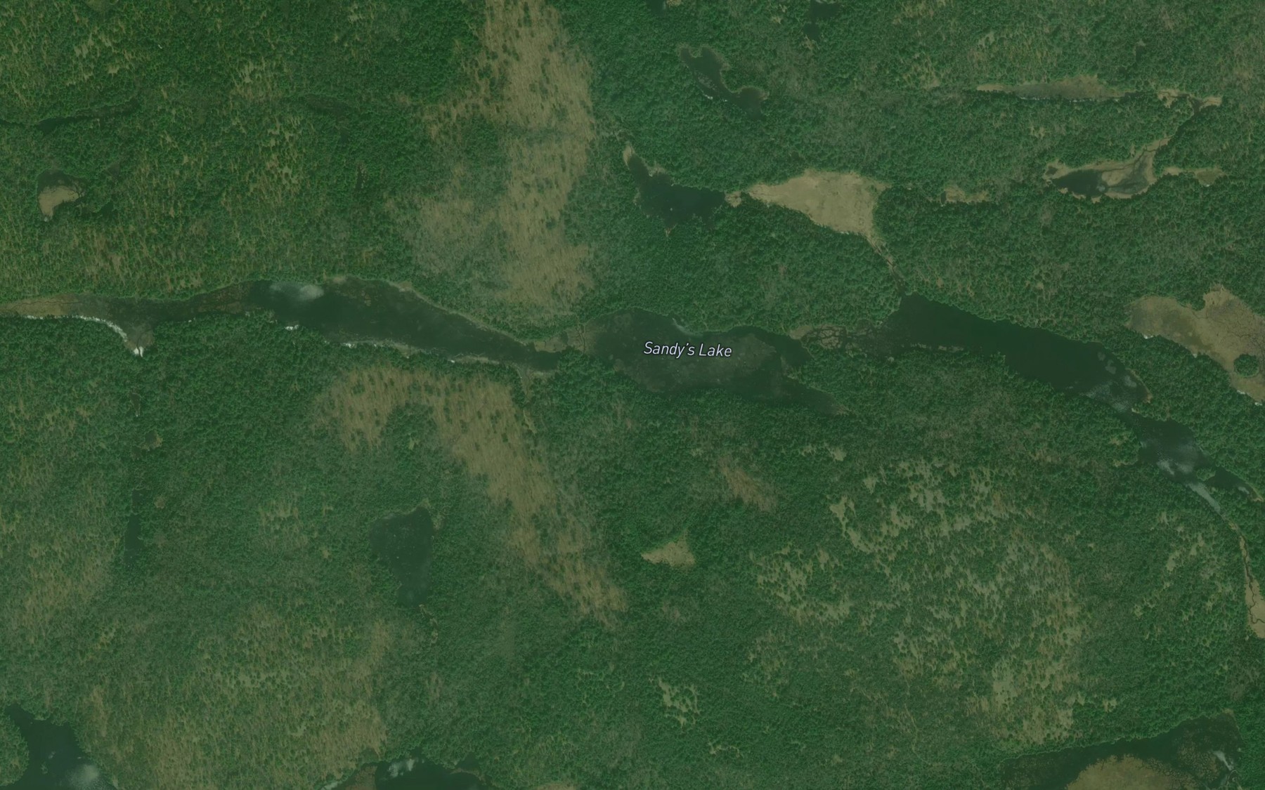 Satellite map of the Sandy's Lake