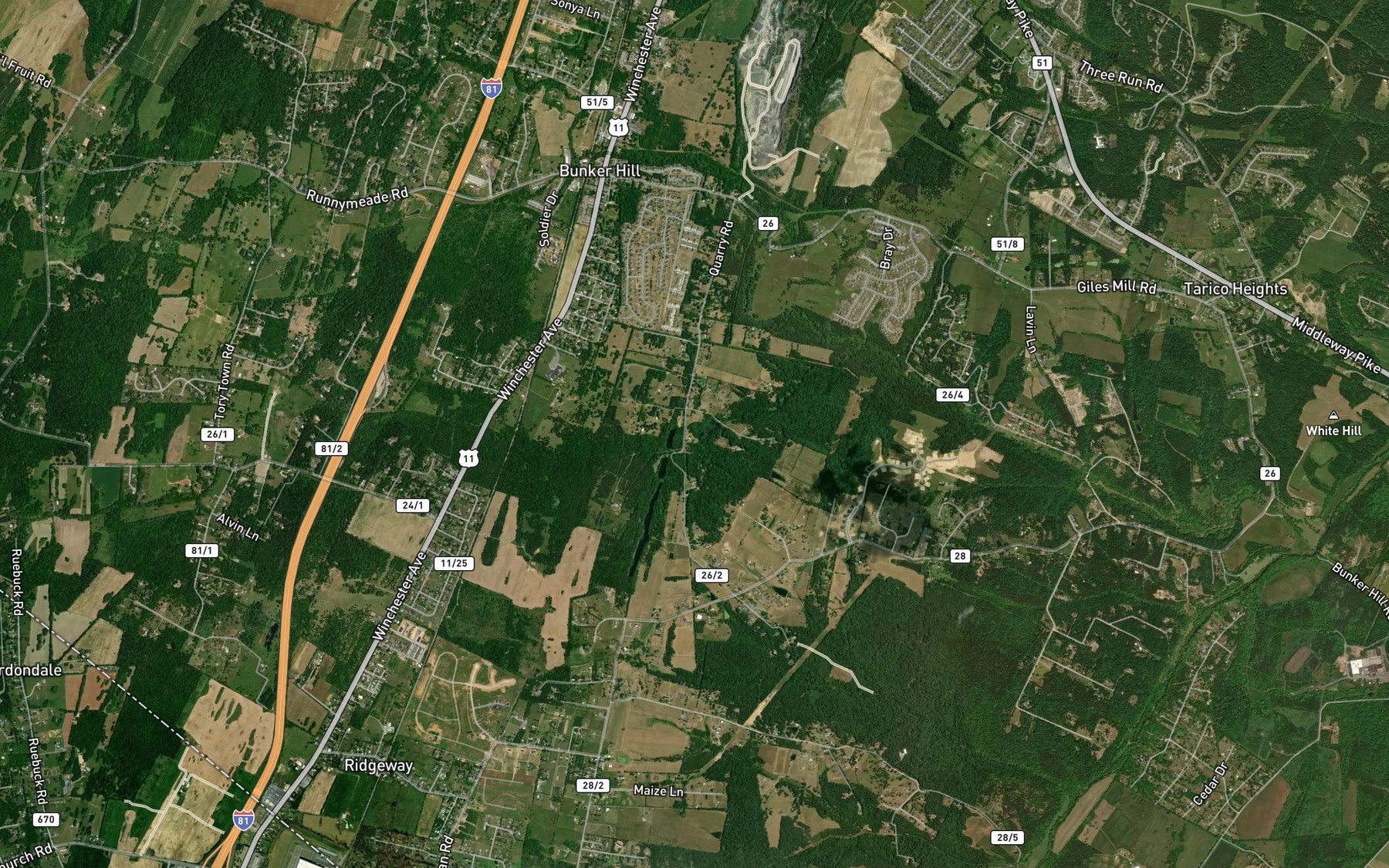 Satellite map of the Charles Crim Spring