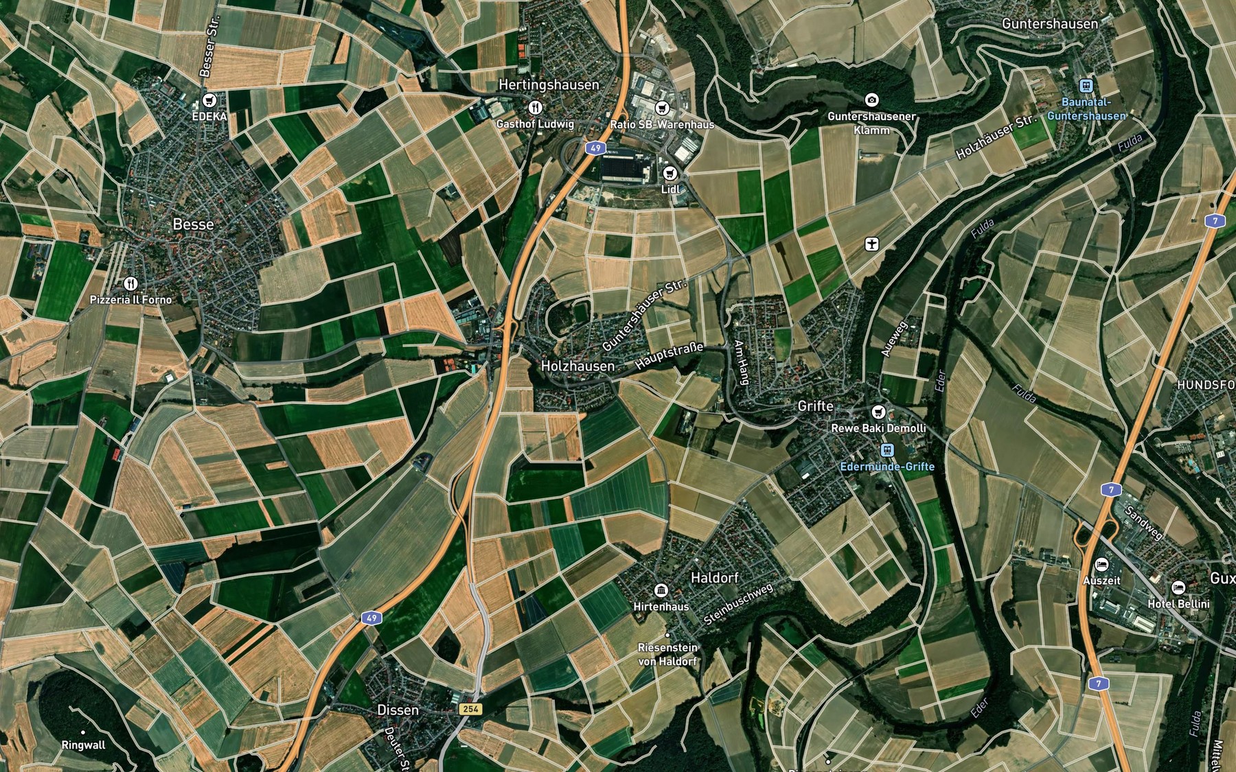 Satellite map of the Pilgerbach