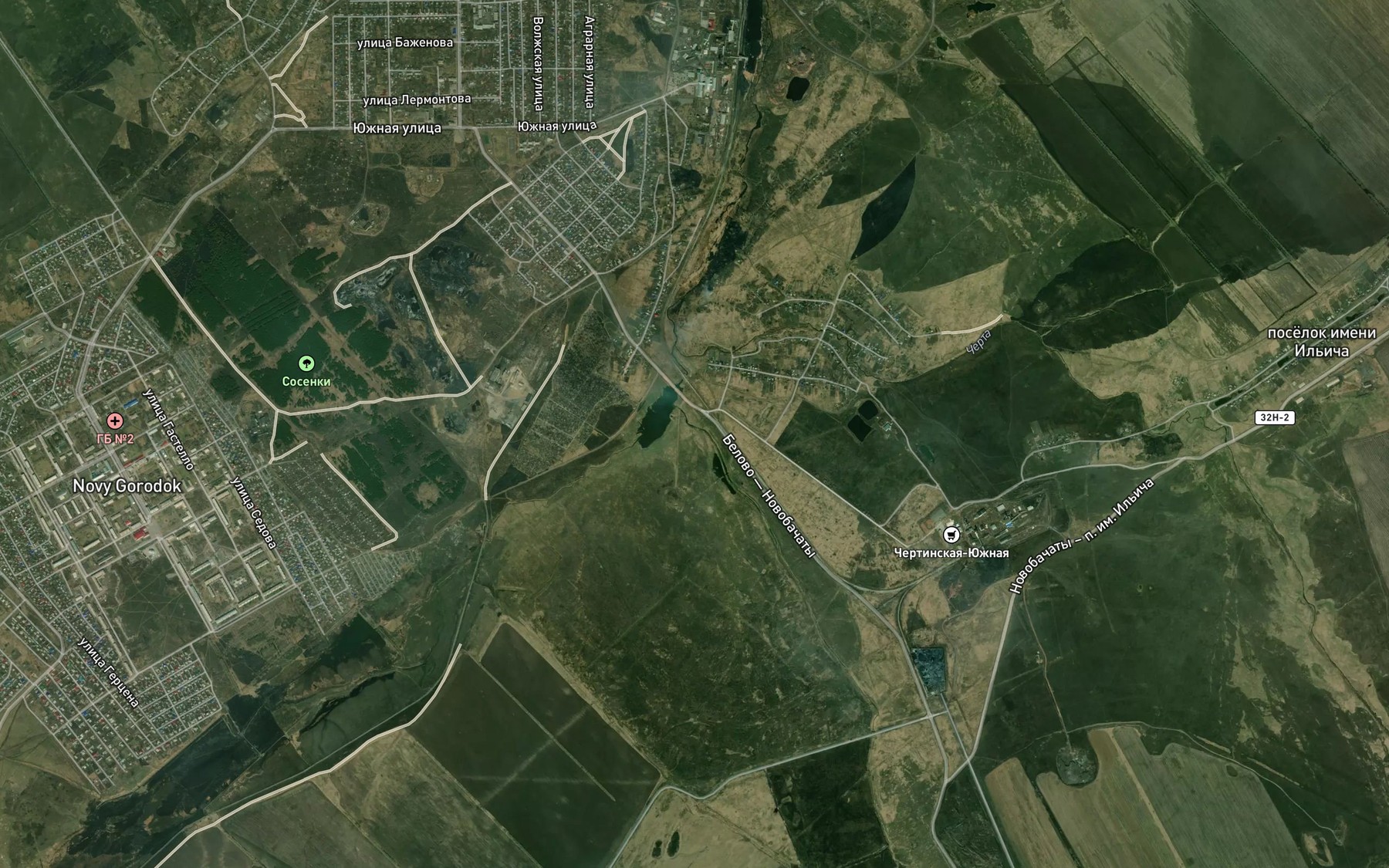 Satellite map of the Bol'shoy Klyuch