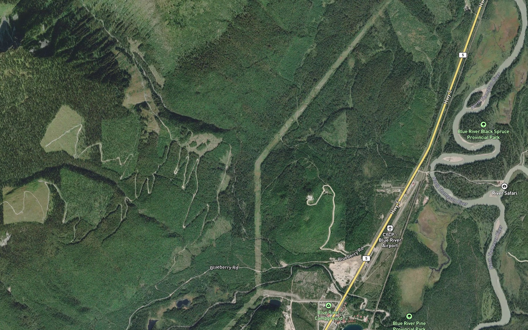Satellite map of the White River