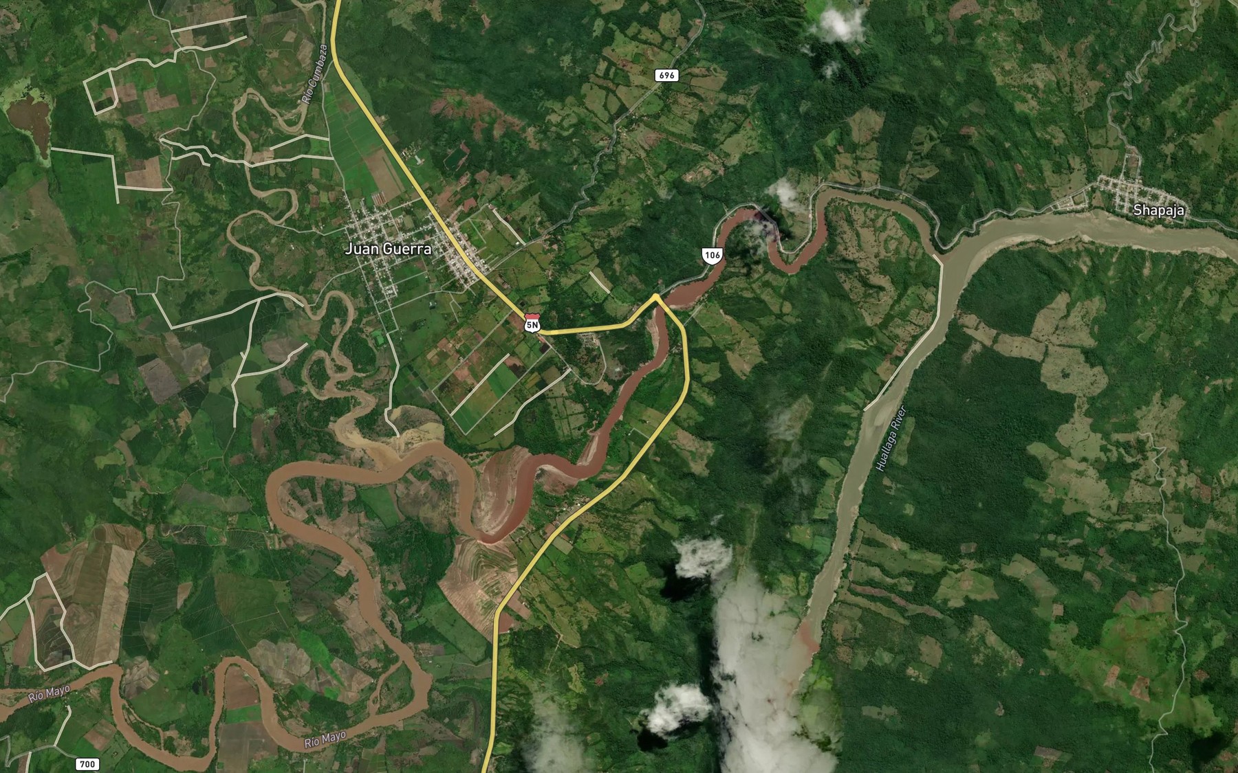 Satellite map of the Quebrada Shatuyacu