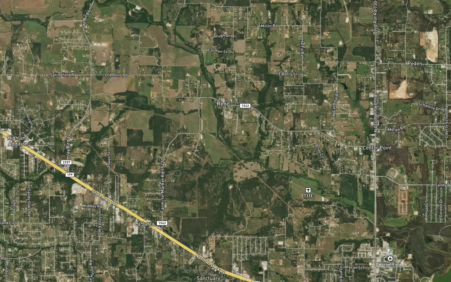 Satellite map of the Cottonwood Branch