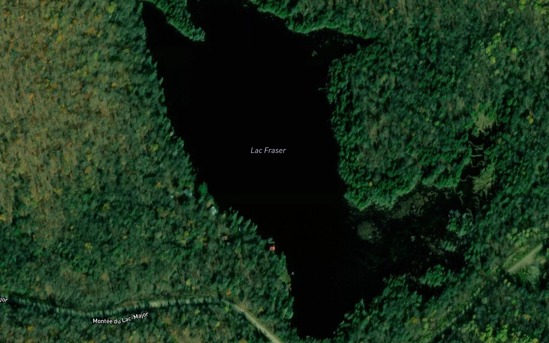 Satellite map of the Lac Fraser