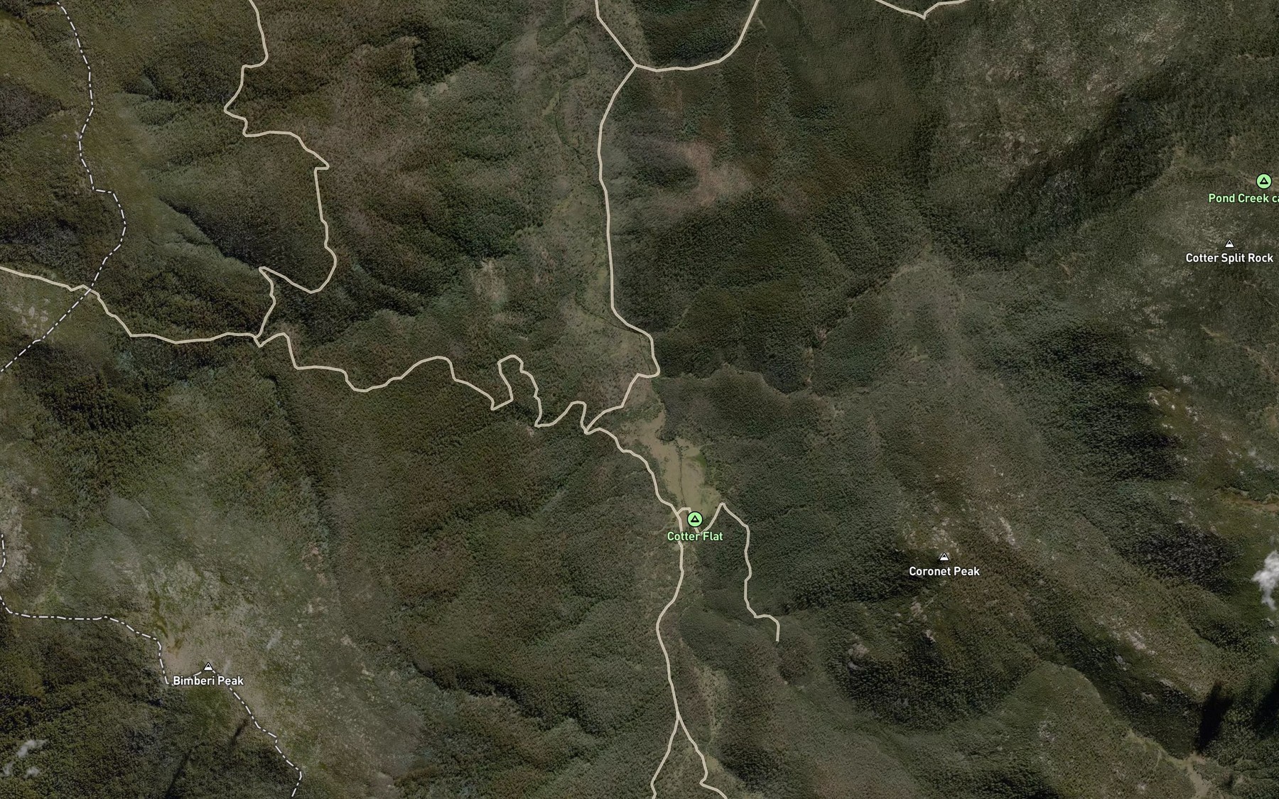 Satellite map of the Pond Creek
