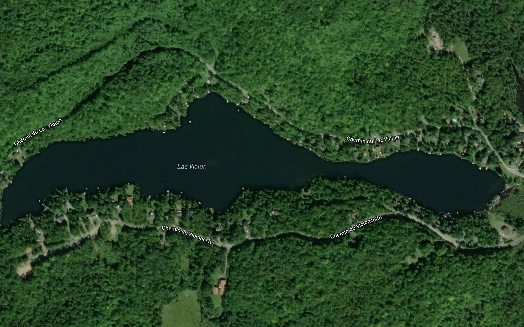Satellite map of the Lac Violon