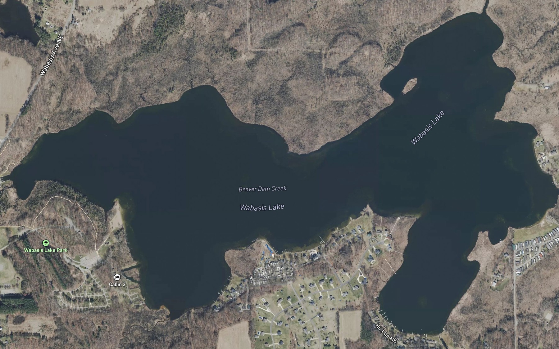 Satellite map of the Wabasis Lake