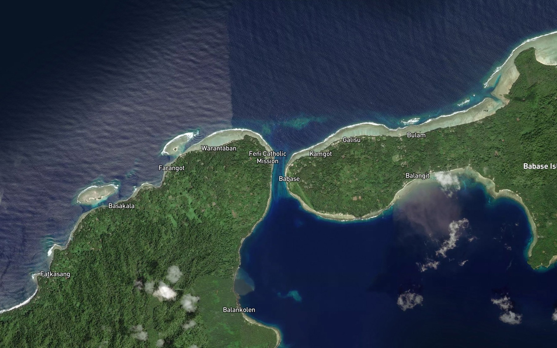 Satellite map of the Salat Strait