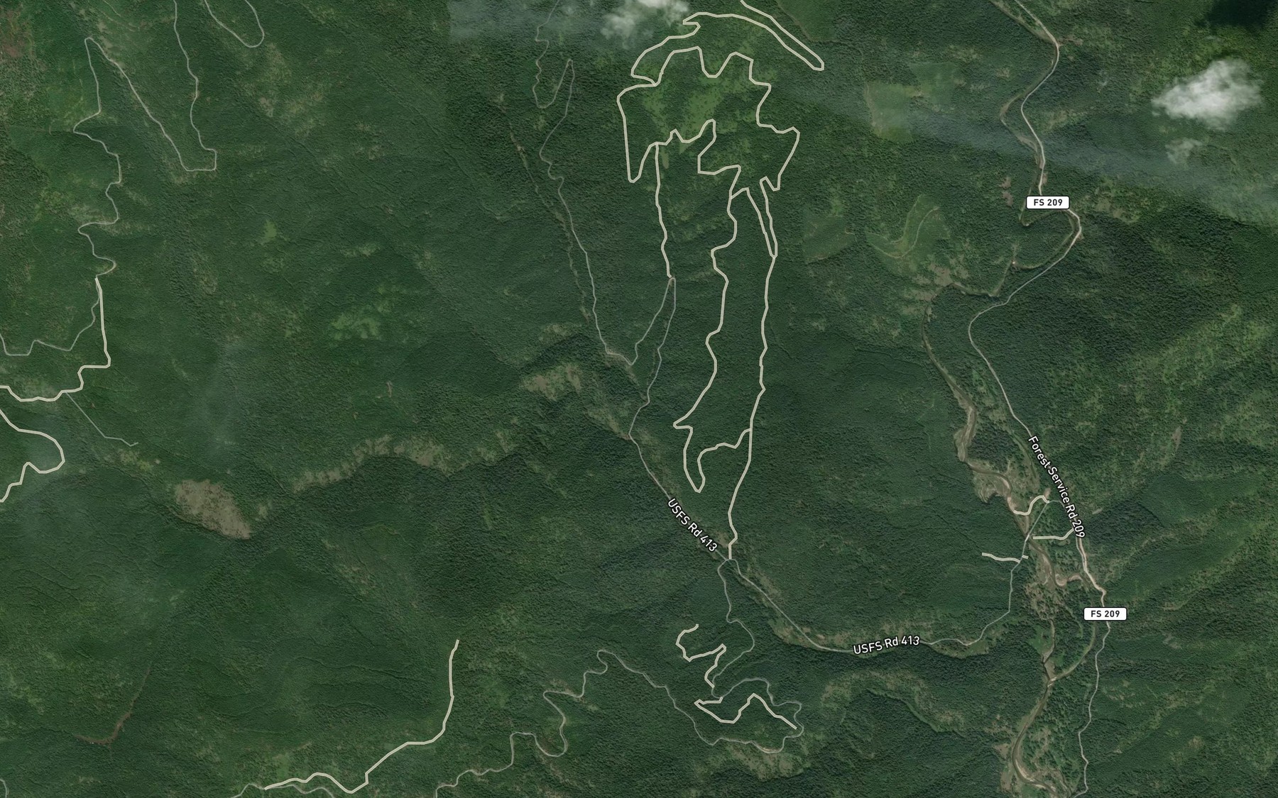 Satellite map of the Homer Creek