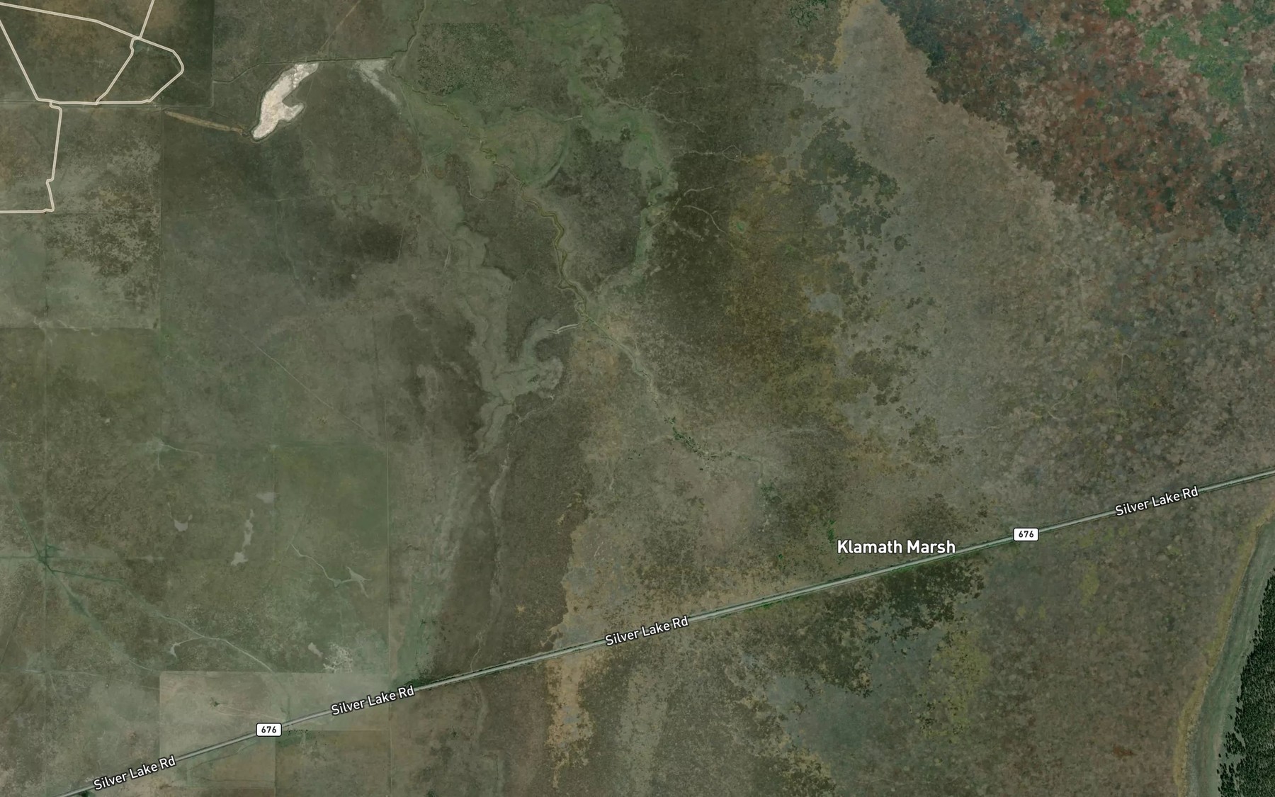Satellite map of the Big Springs Creek