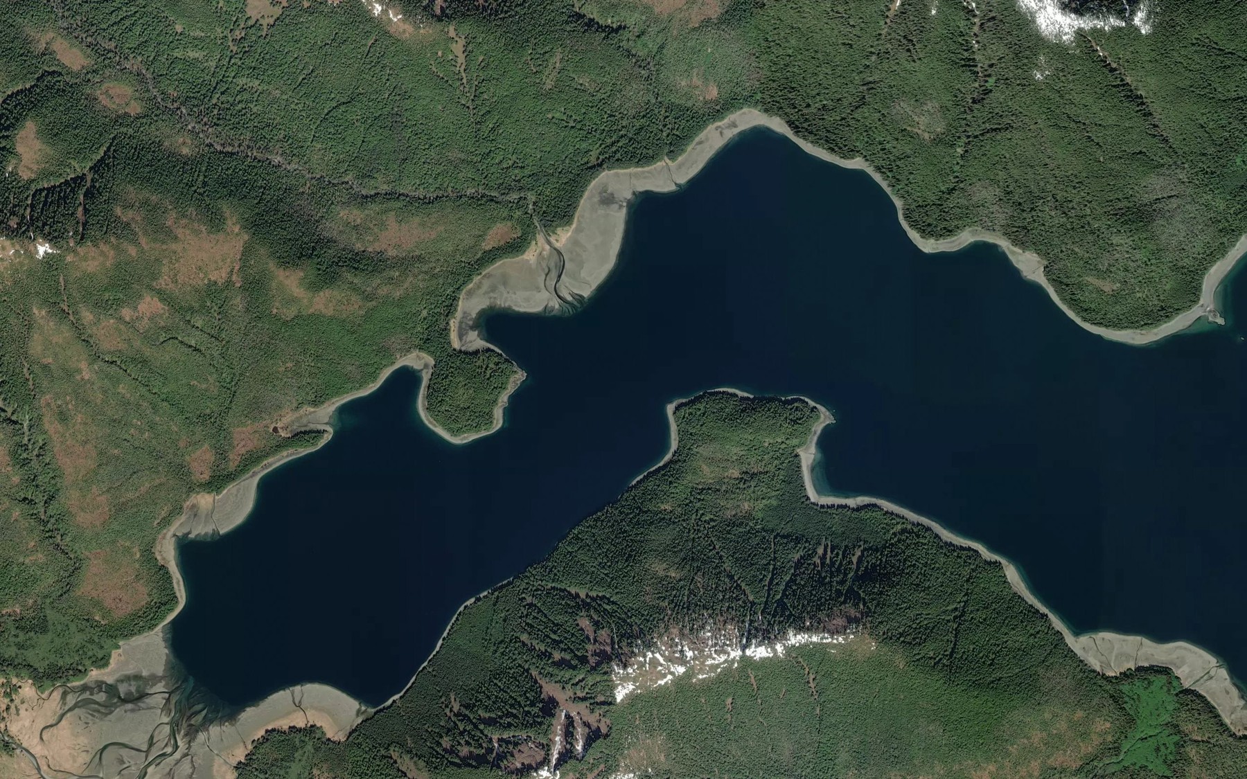 Satellite map of the Ushk Bay