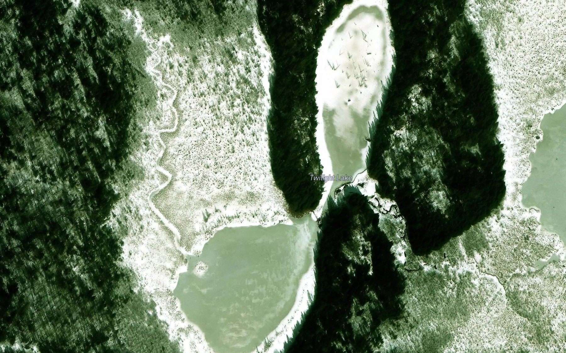 Satellite map of the Twilight Lake
