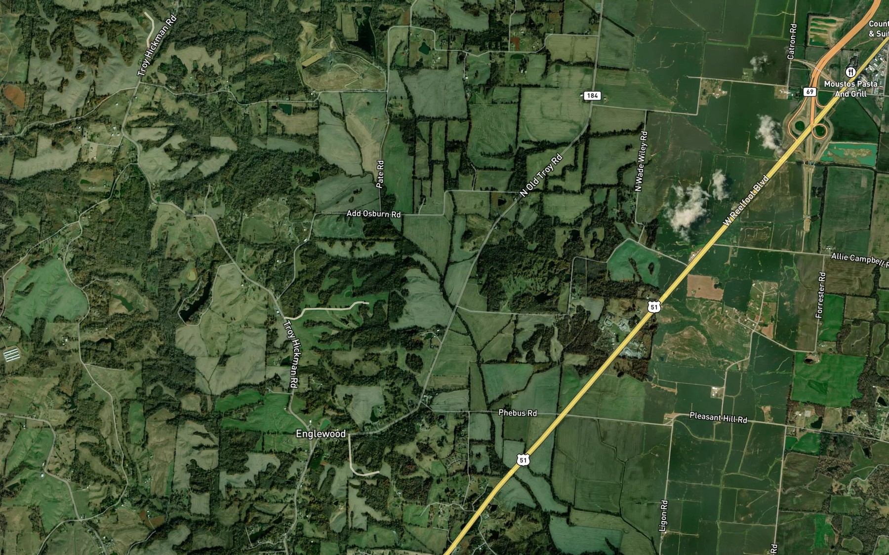 Satellite map of the Rockspring Branch
