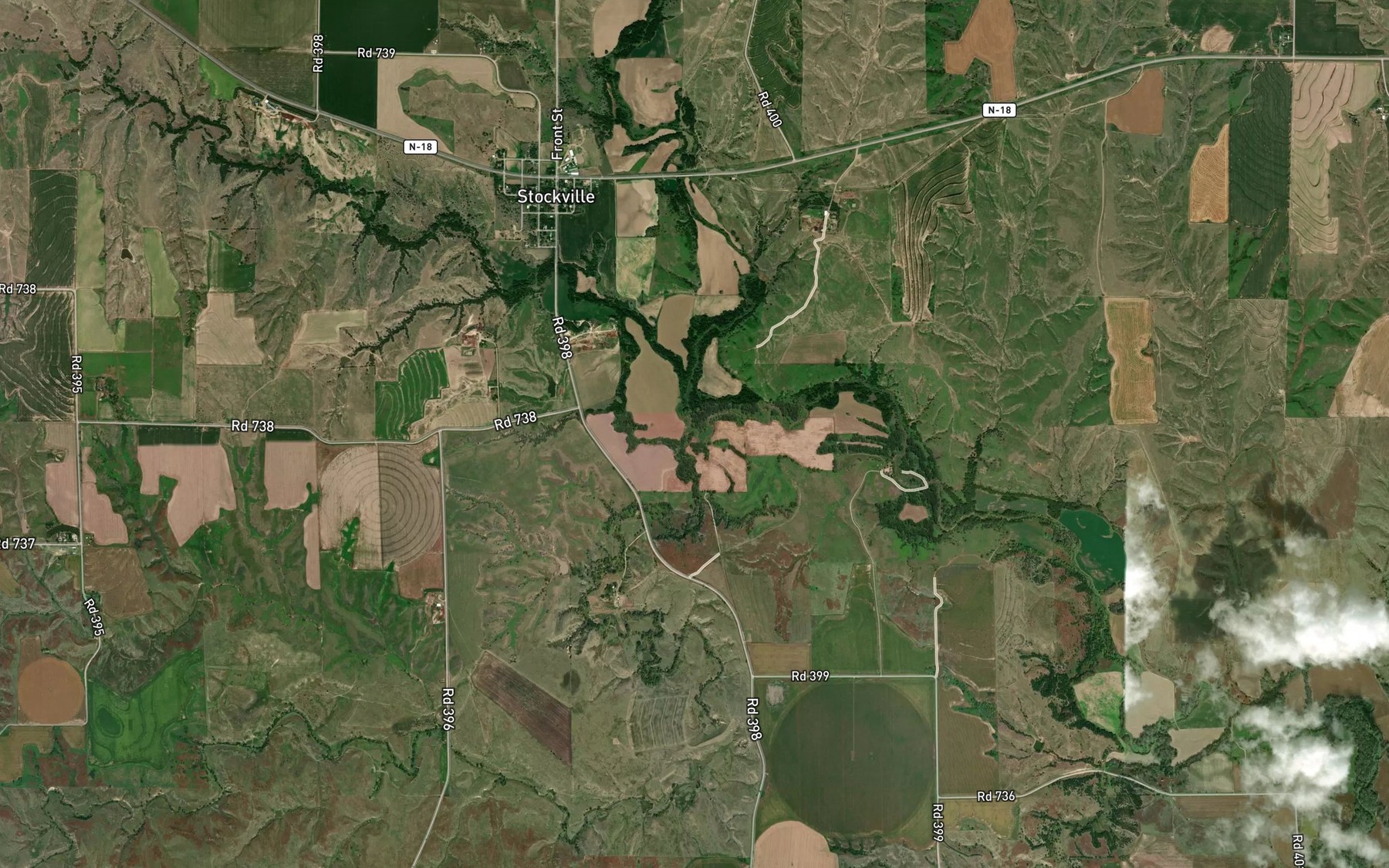 Satellite map of the Cedar Creek