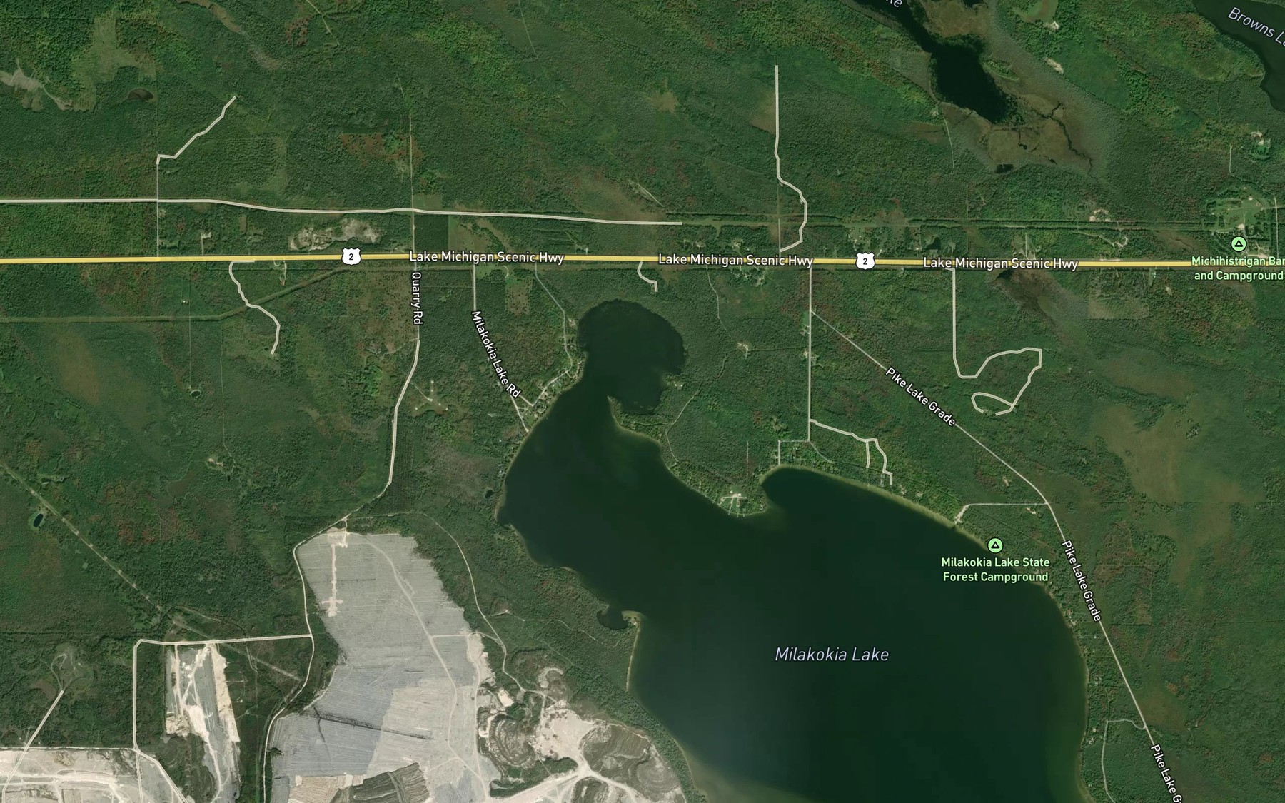 Satellite map of the Rubys Bay