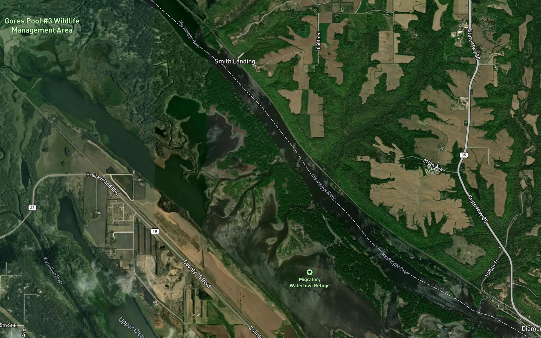 Satellite map of the Jackson Run