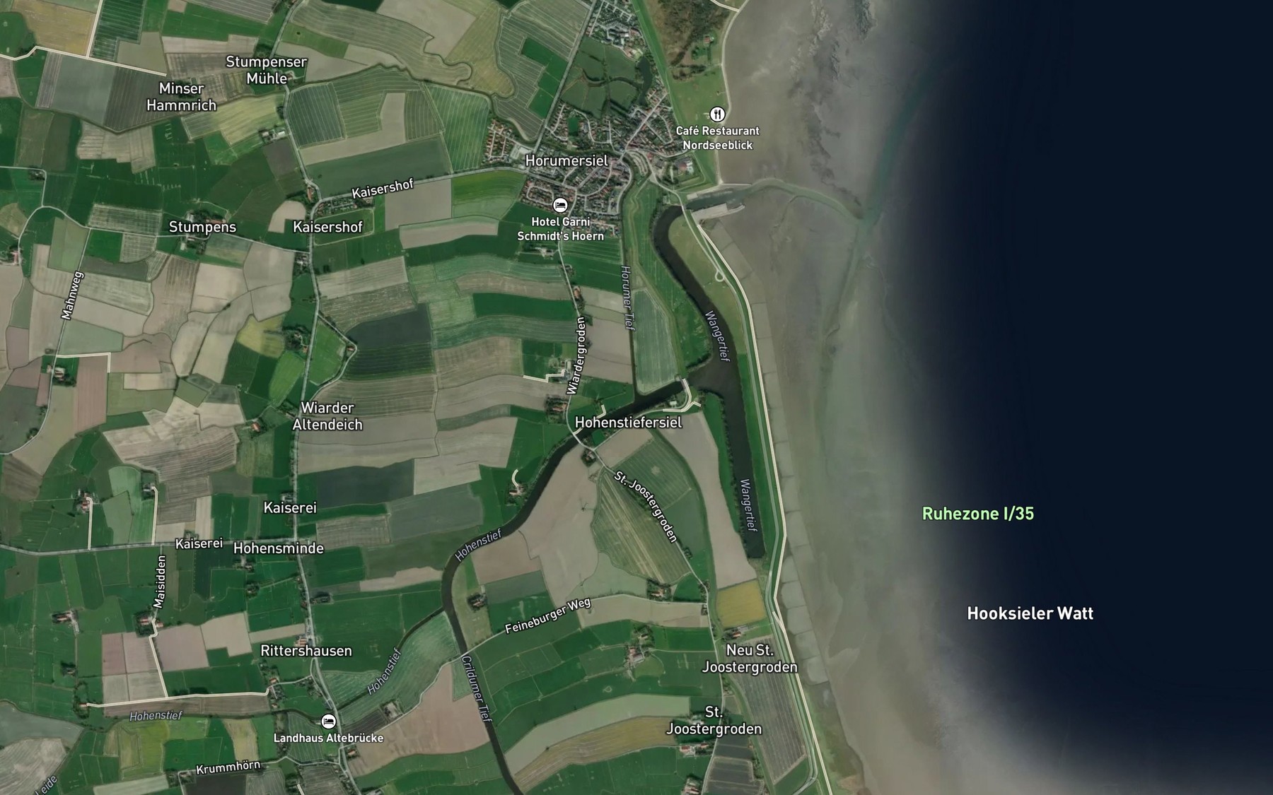 Satellite map of the Horumer Tief