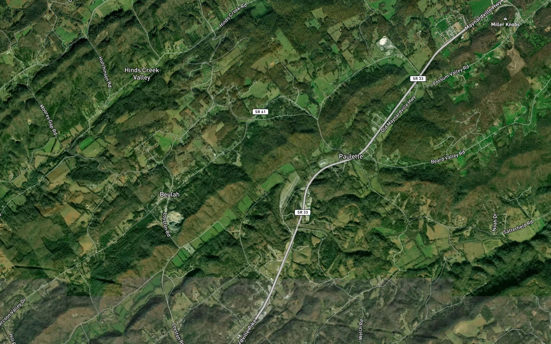 Satellite map of the Raccoon Creek