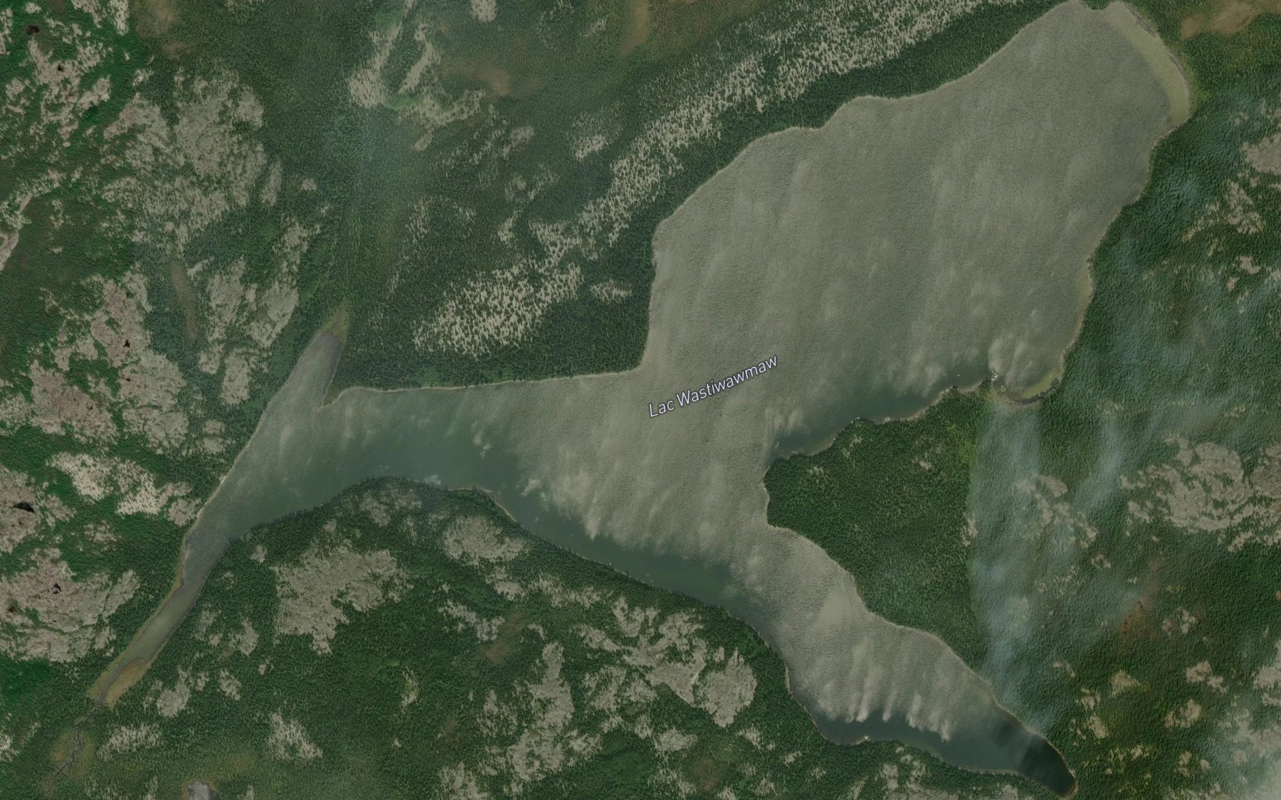Satellite map of the Lac Wastiwawmaw