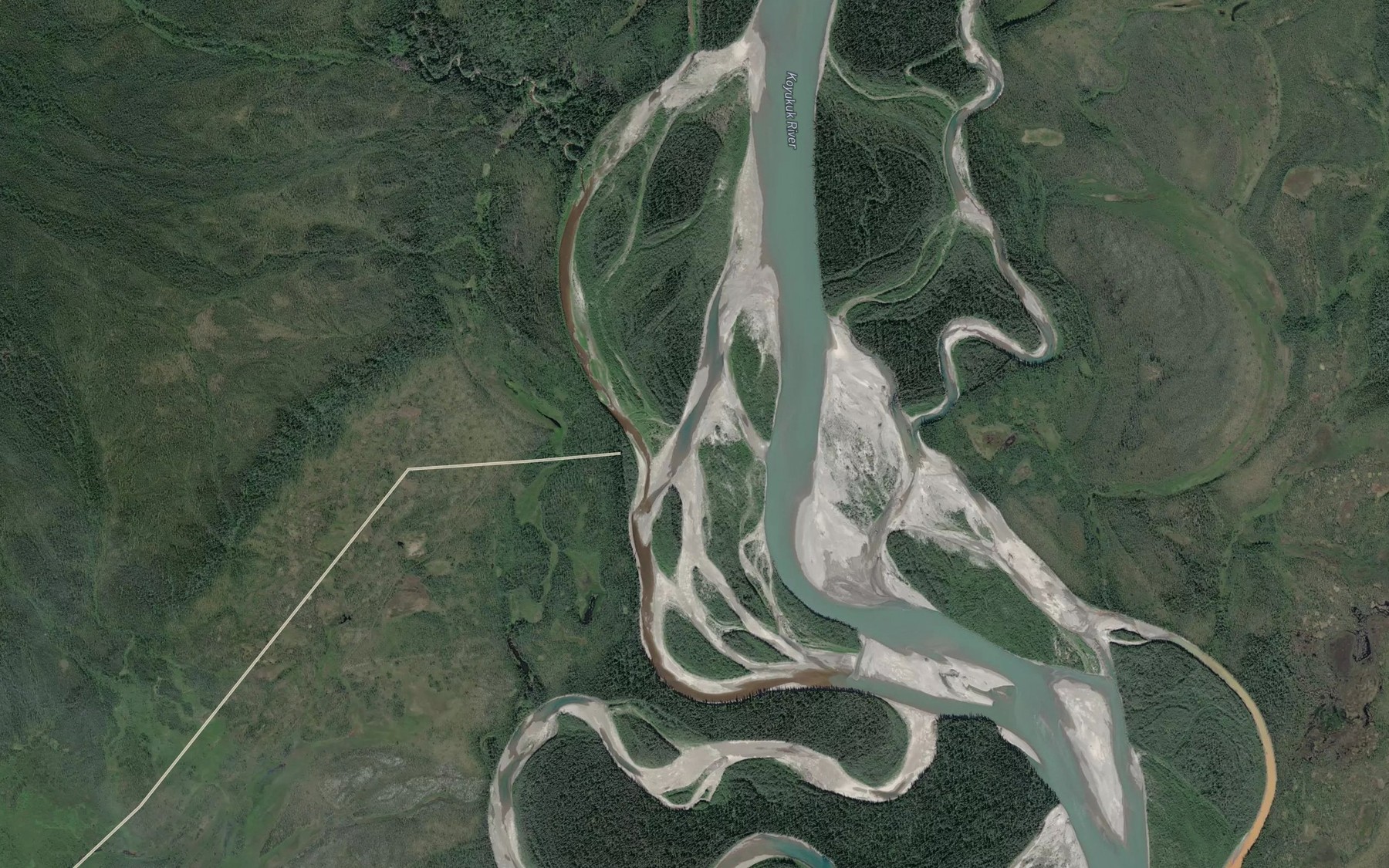 Satellite map of the Jane Creek