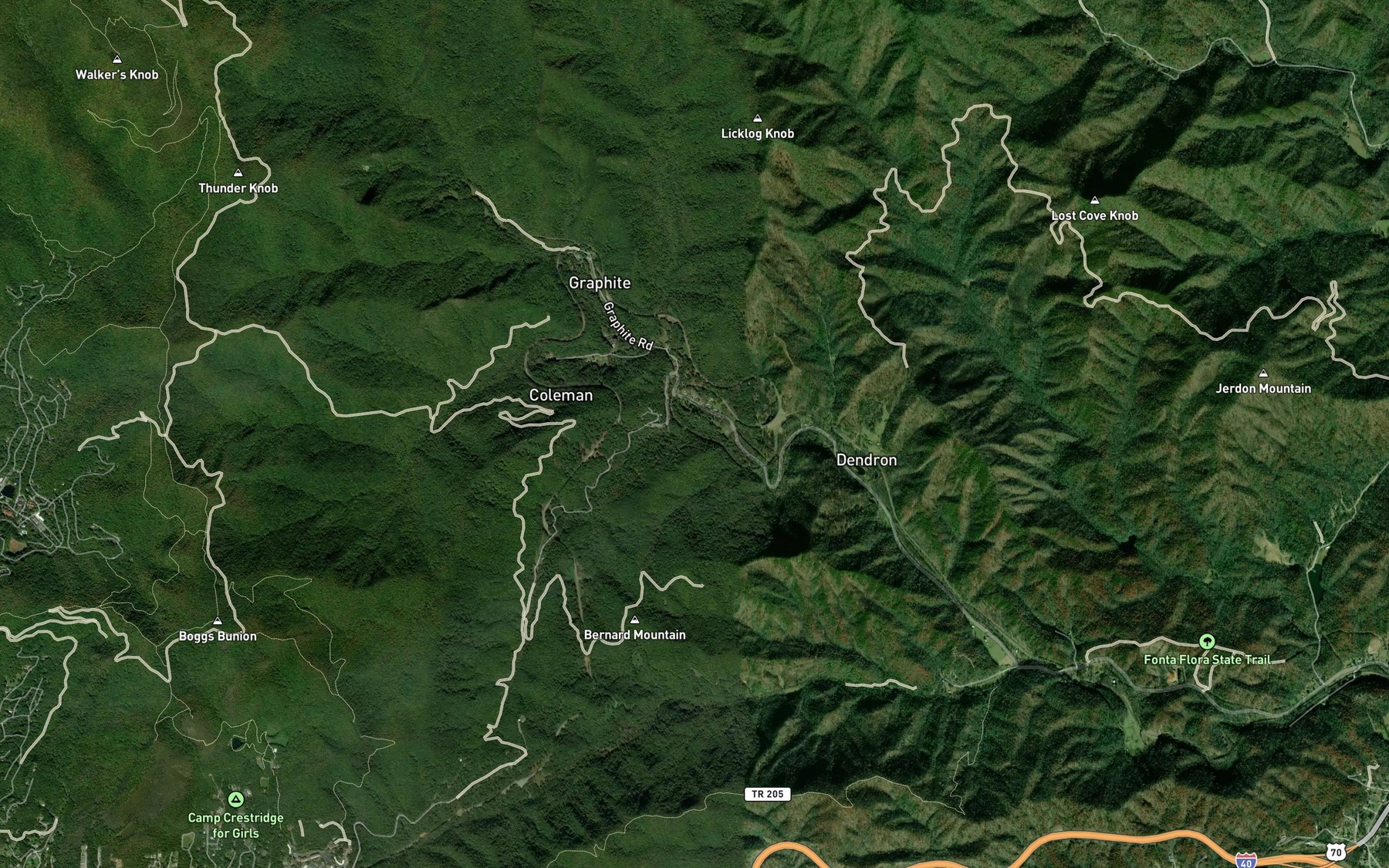 Satellite map of the Long Branch