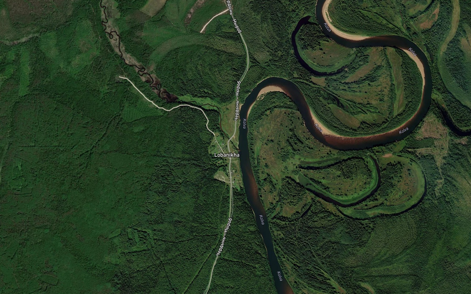 Satellite map of the Lyzovka