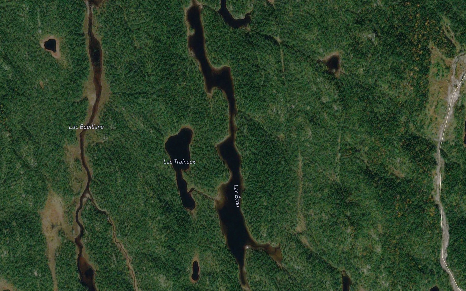 Satellite map of the Lac Echo