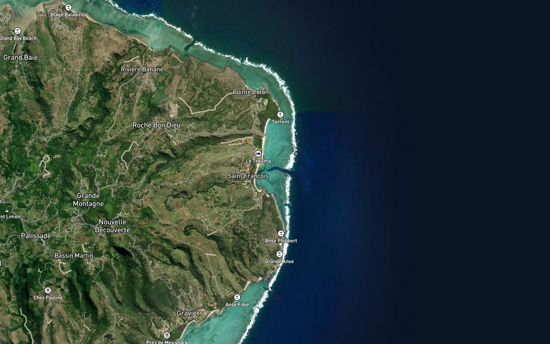 Satellite map of the Baie de L'Est