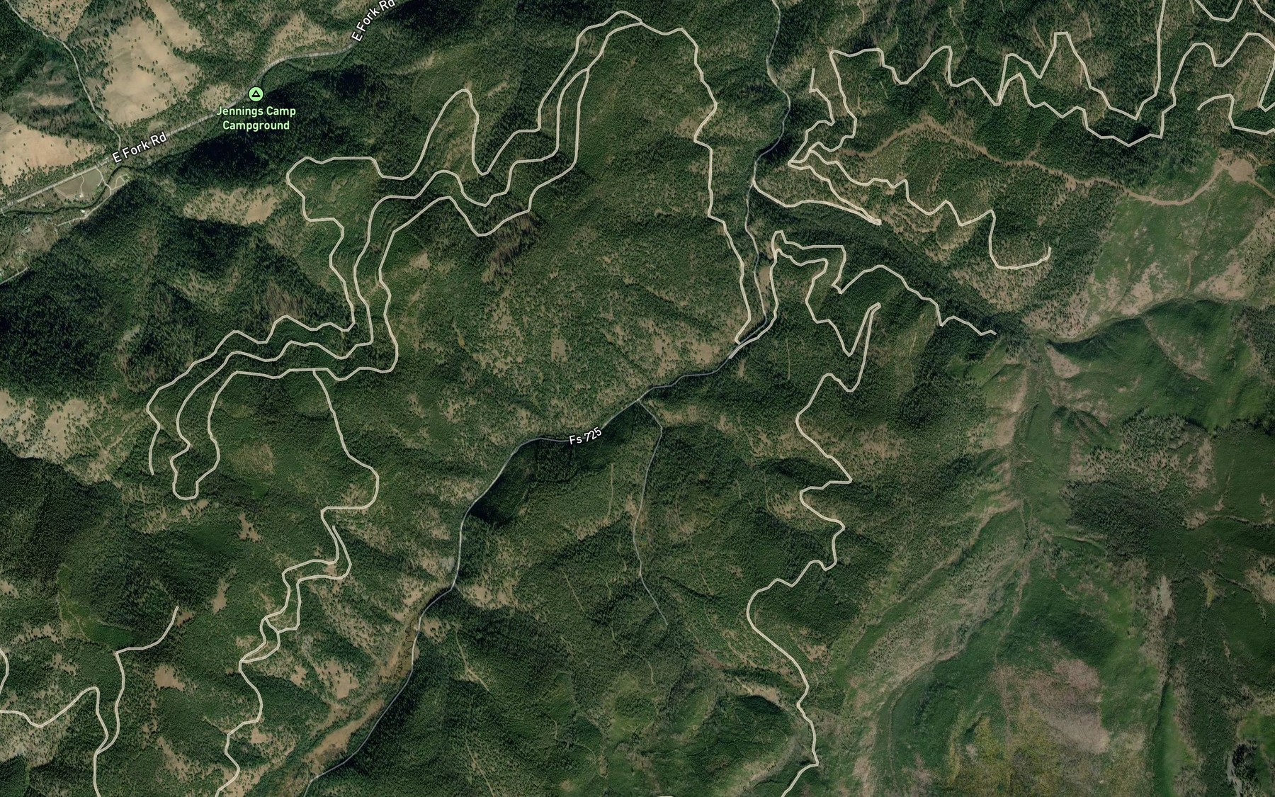 Satellite map of the Bugle Creek