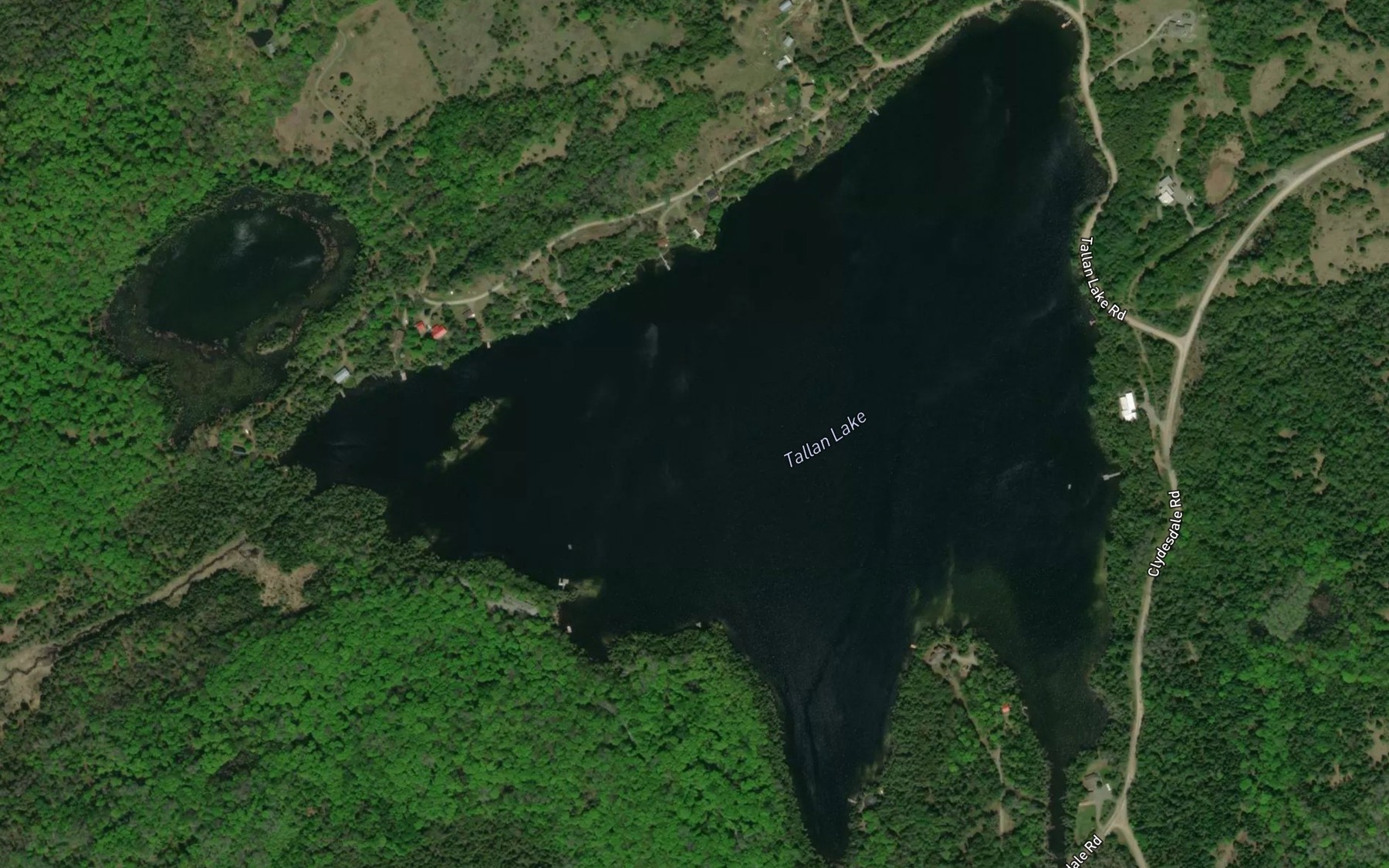 Satellite map of the Tallan Lake