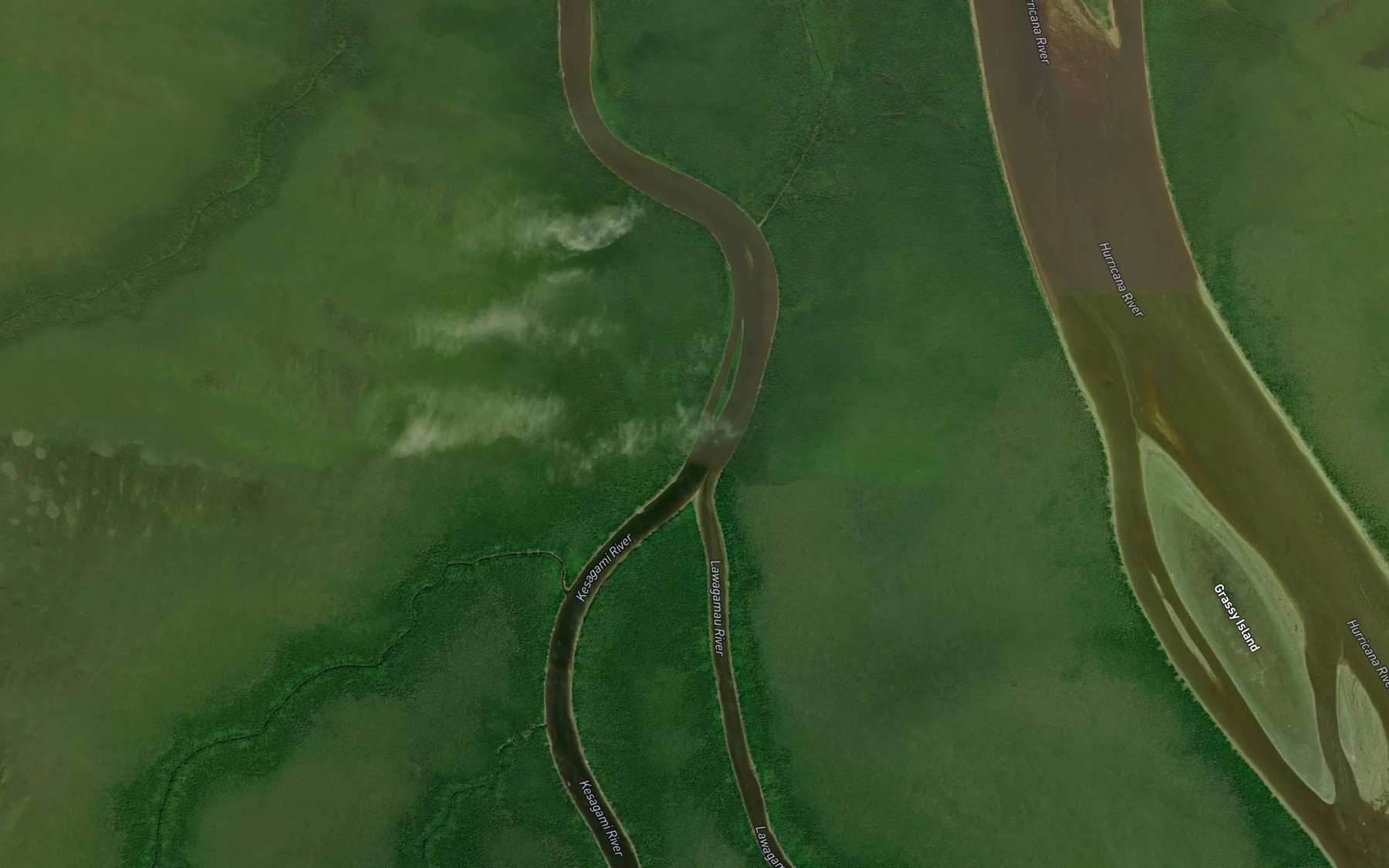 Satellite map of the Lawagamau River