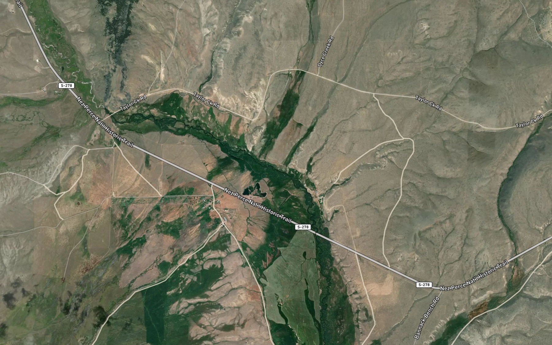 Satellite map of the Buffalo Creek